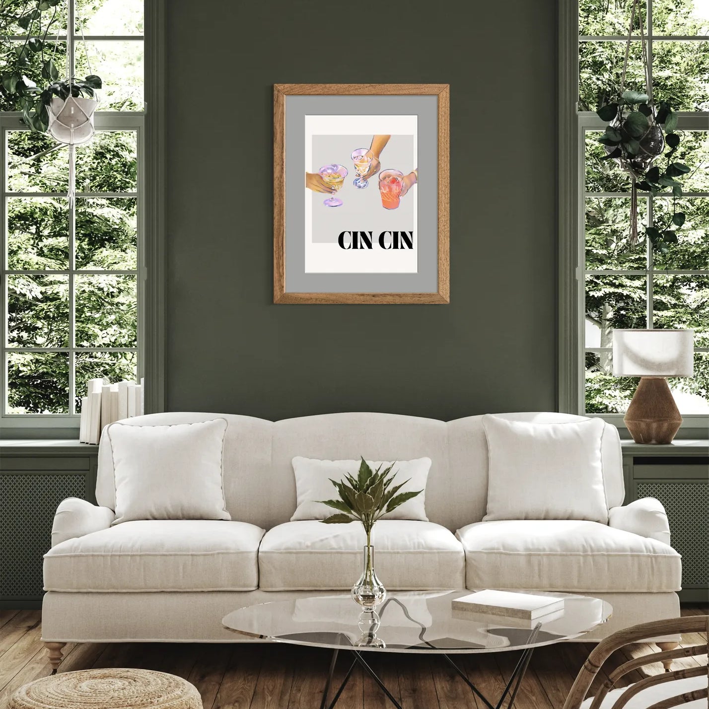 Cin Cin Trio Elegant Drinks Art Print