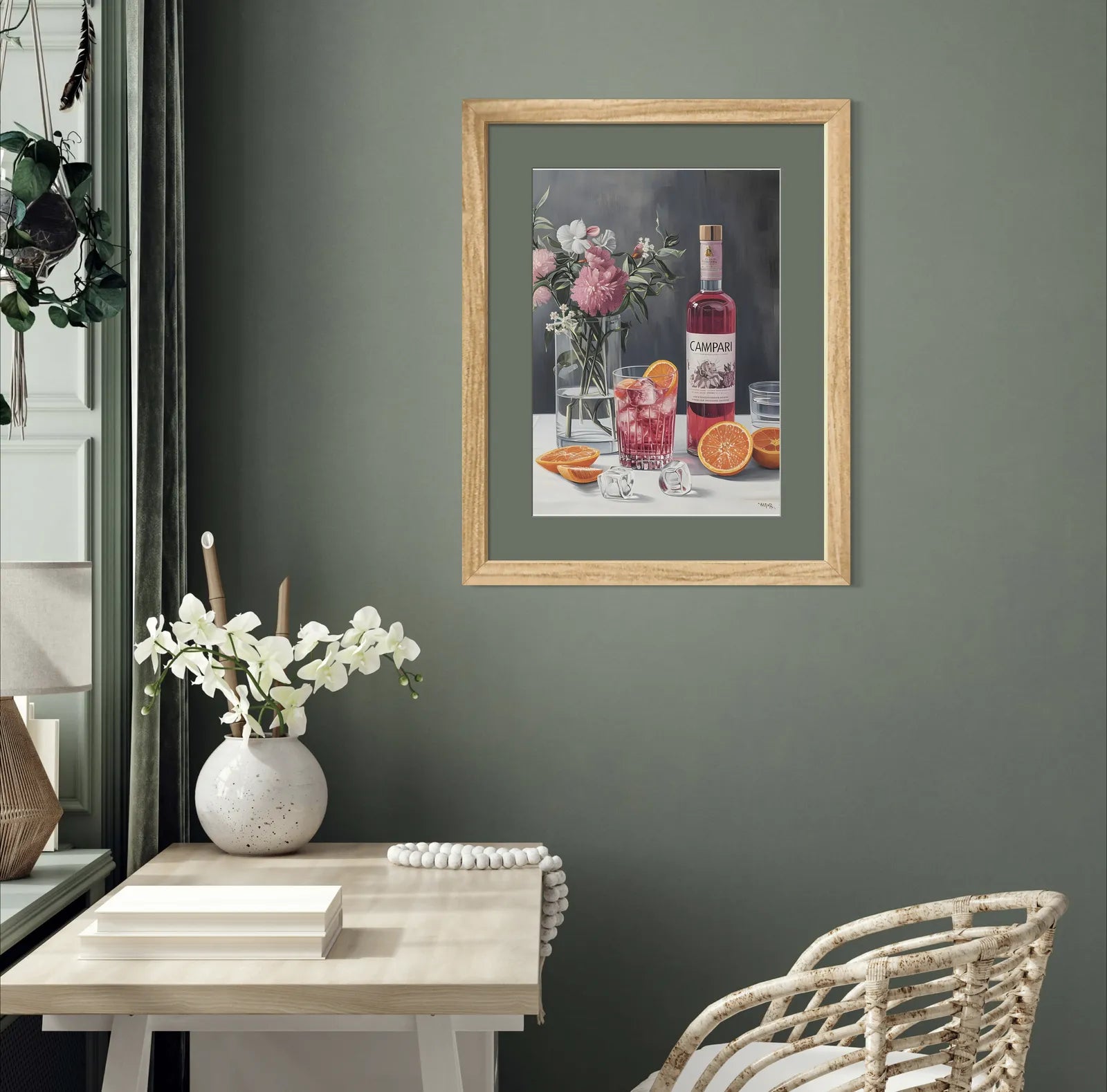 Classic Campari & Floral Still Life Art Print