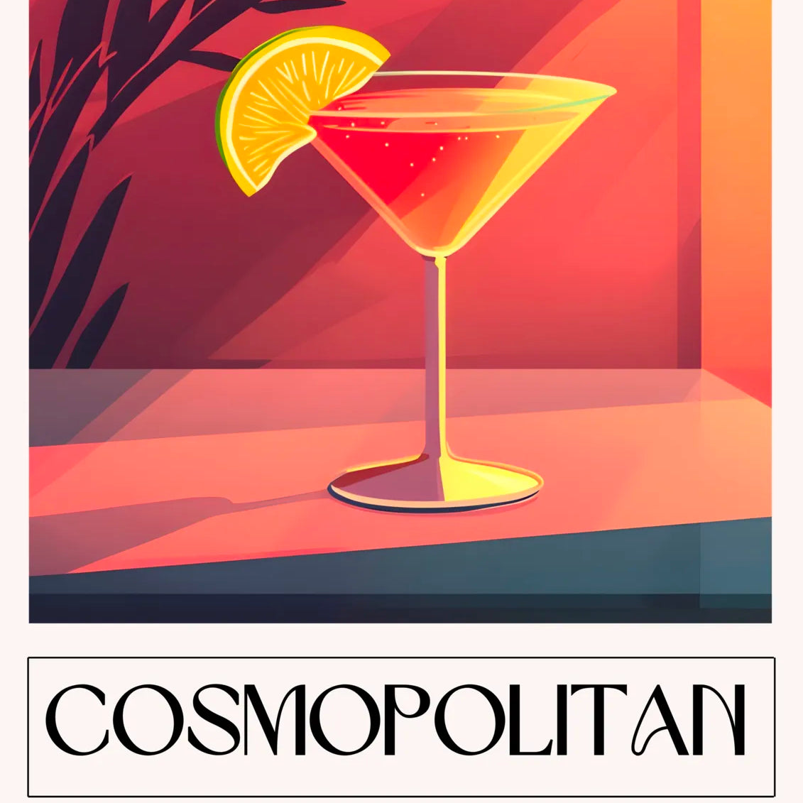 Cosmopolitan Cocktail Art Print – Sultry Retro Sunlit Decor 3