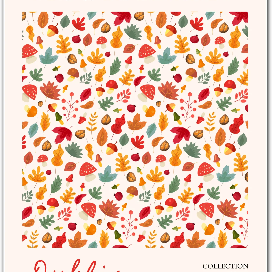 Dublin Autumn Harvest – Woodland Leaves and Forest Finds Art Print