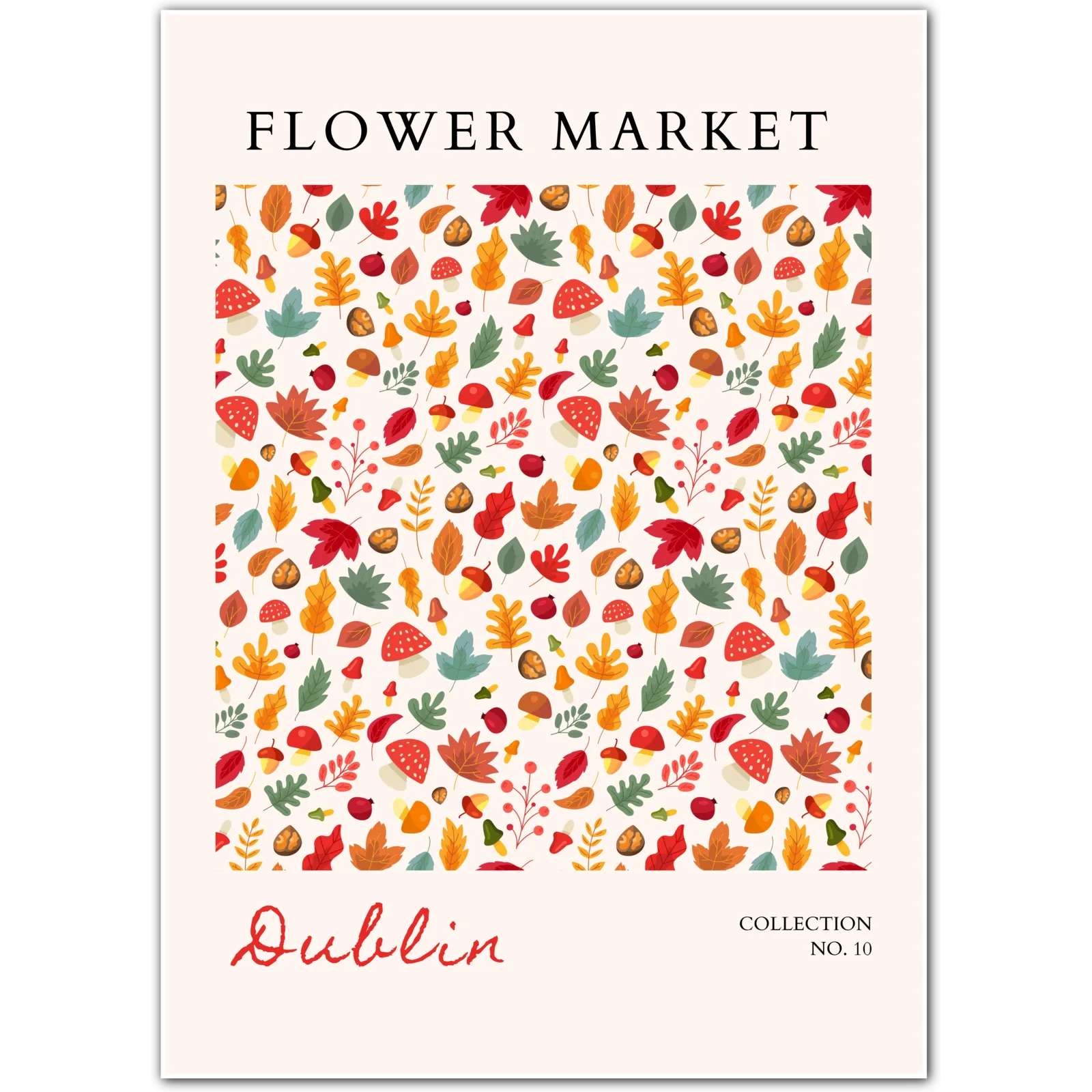 Dublin Autumn Harvest – Woodland Leaves and Forest Finds Art Print