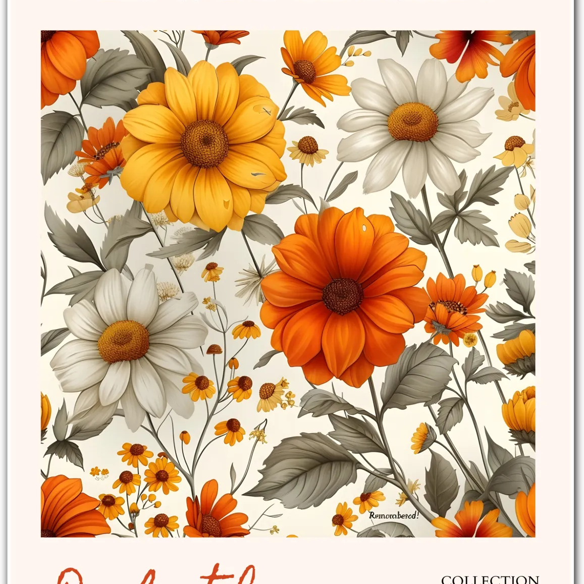 Duluth Golden Daisy Print – Radiant Floral Composition with Autumn Tones