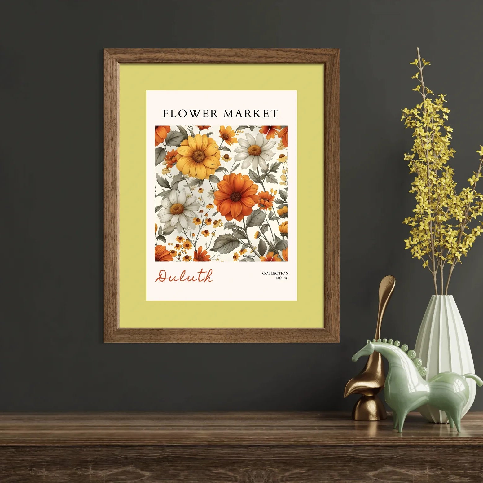 Duluth Golden Daisy Print – Radiant Floral Composition with Autumn Tones