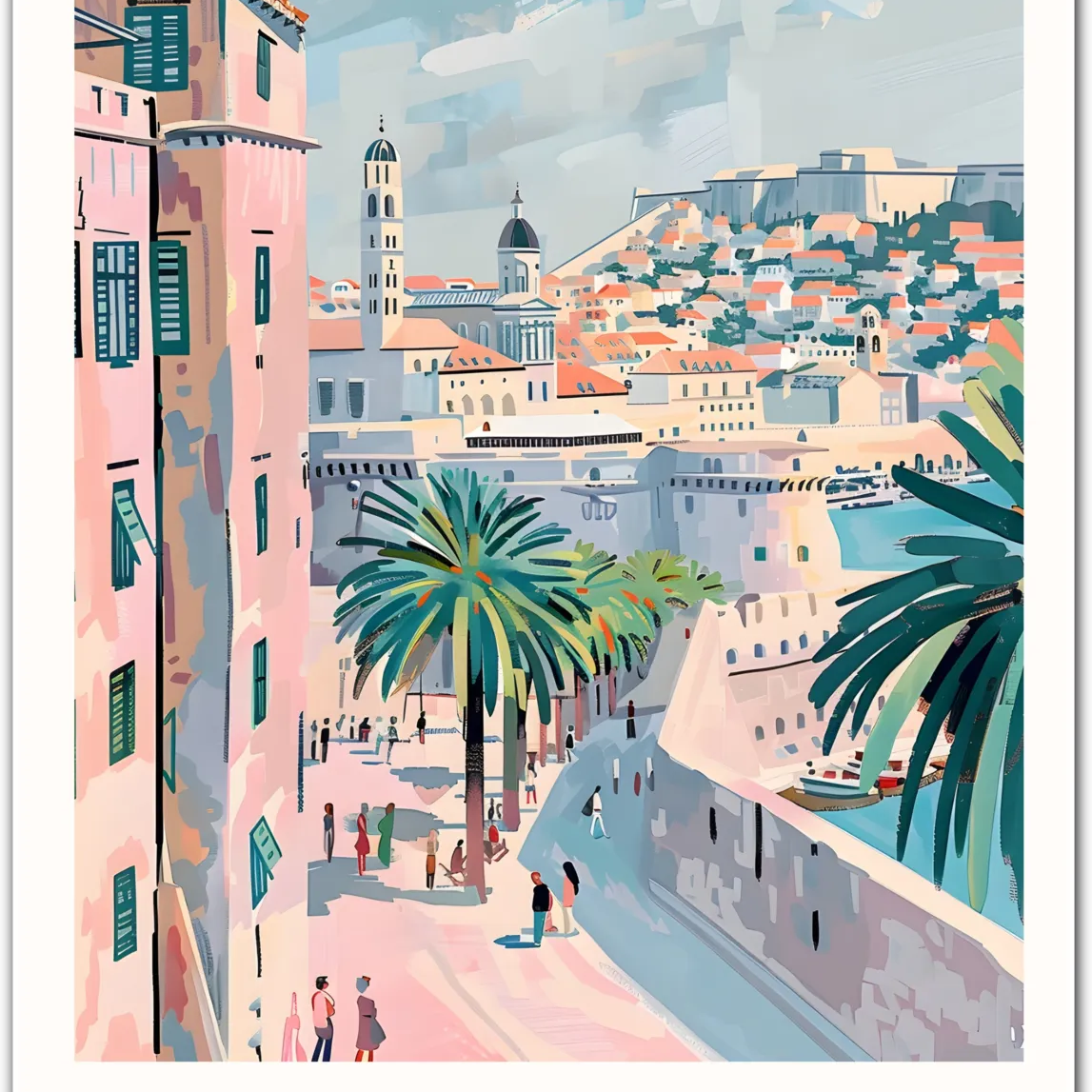 Dubrovnik Old Town Art Print - Charming Views of Croatia's Historic City Walls