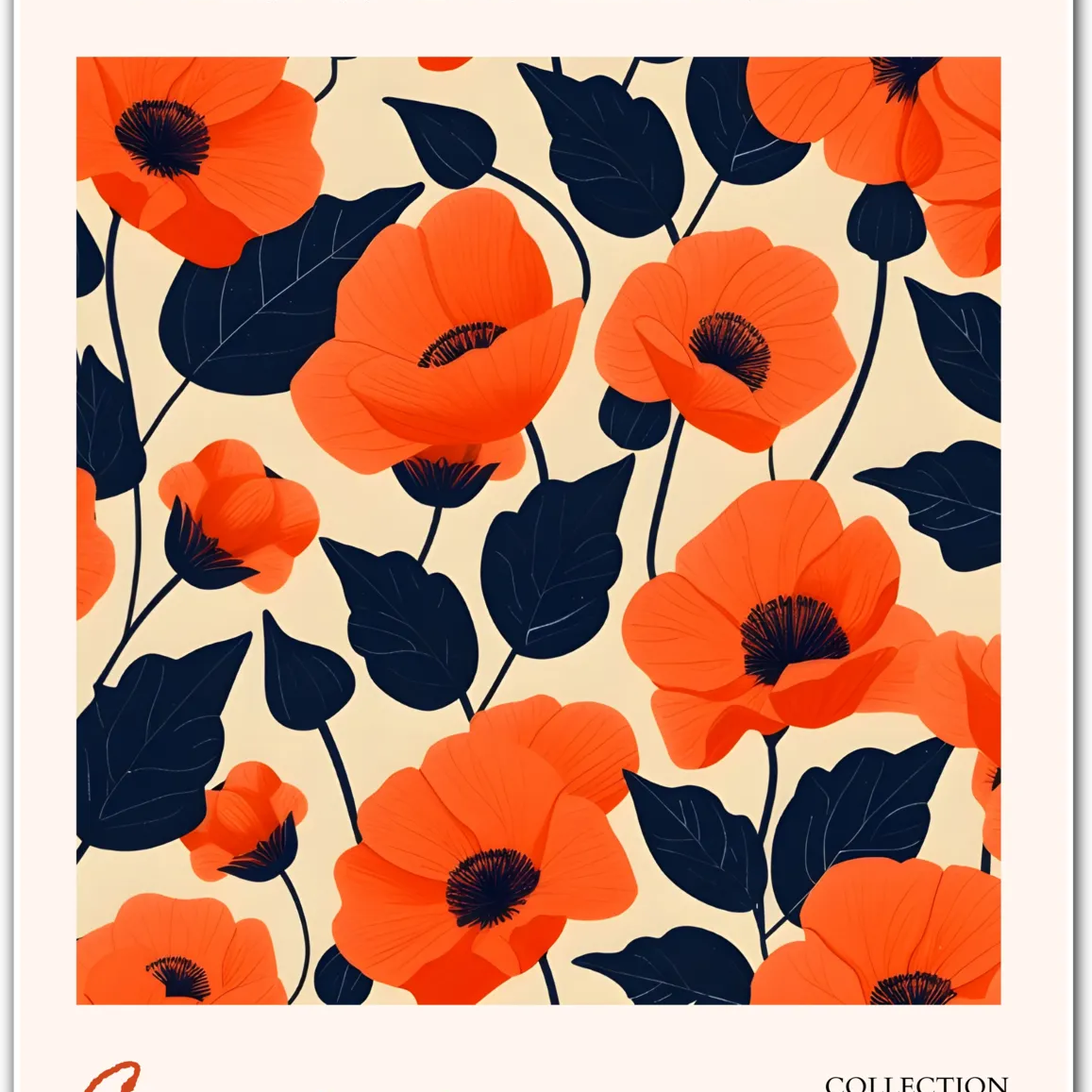 Eugene Flower Market Art Print with Bold Poppies and Modern Botanical Contrast