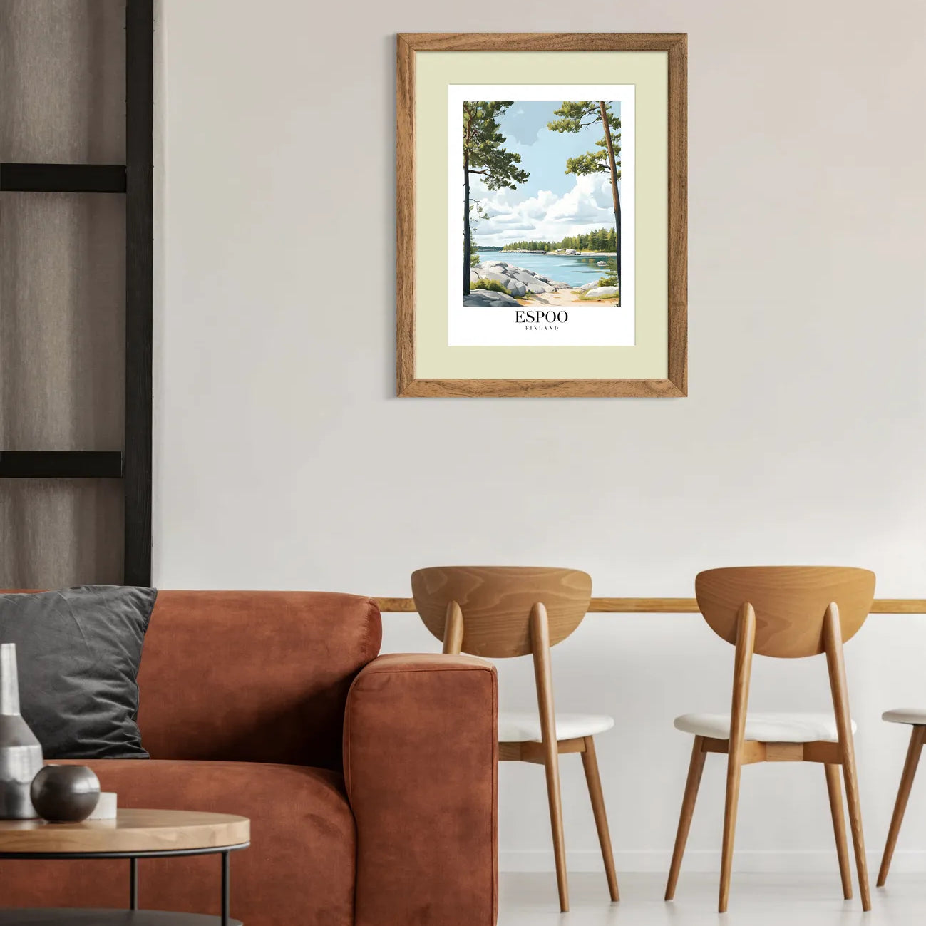 Espoo Finland Art Print – Lakeside and Pine Forest Landscape