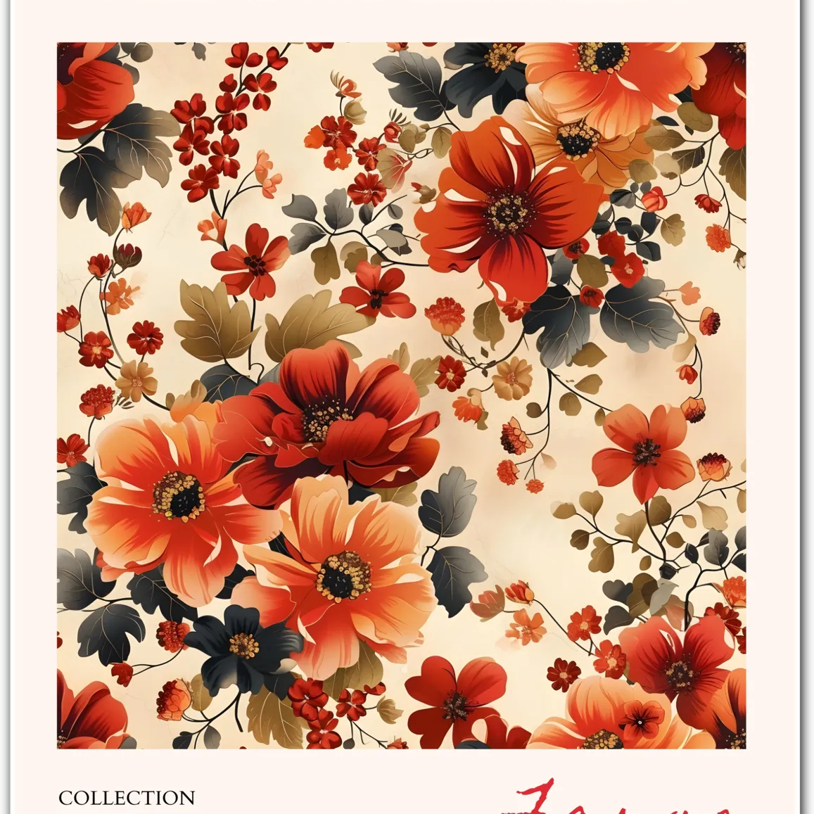 Fargo Flower Market Art Print with Lush Autumn Florals and Heritage-Inspired Design