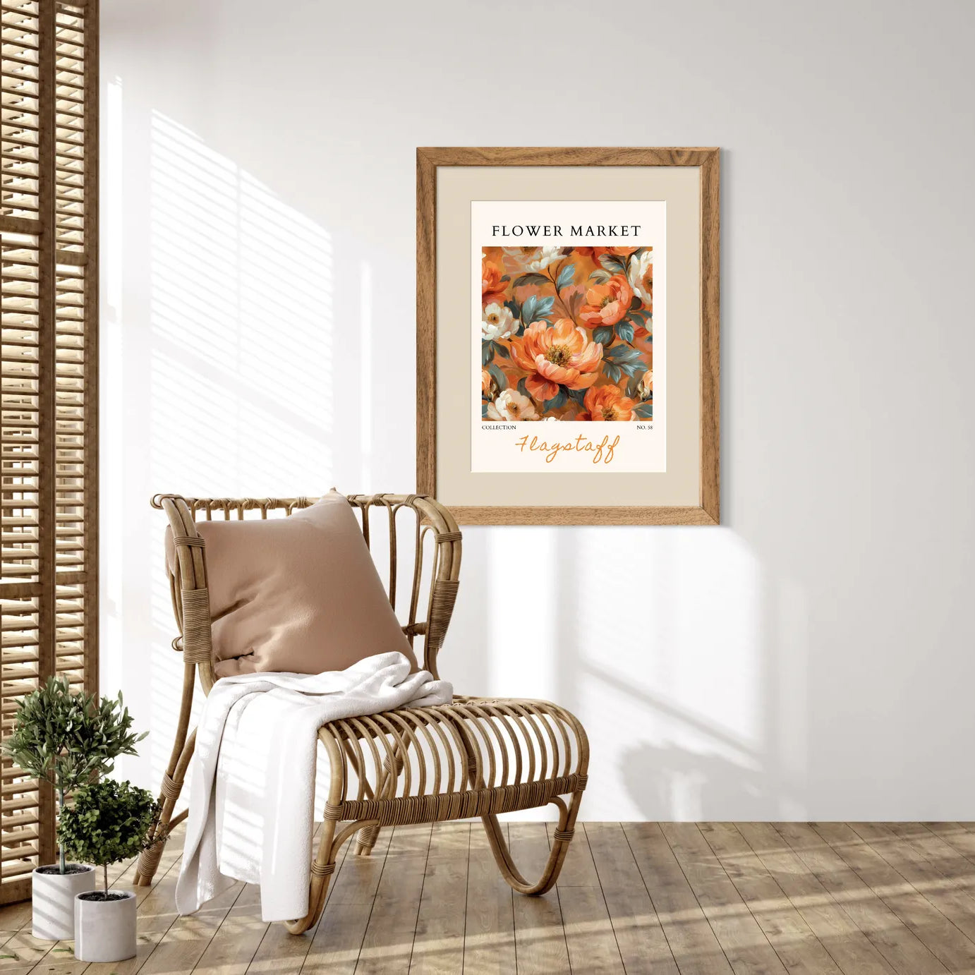 Flagstaff Leaf Study Art Print in Earthy Tones with Mid-Century Style
