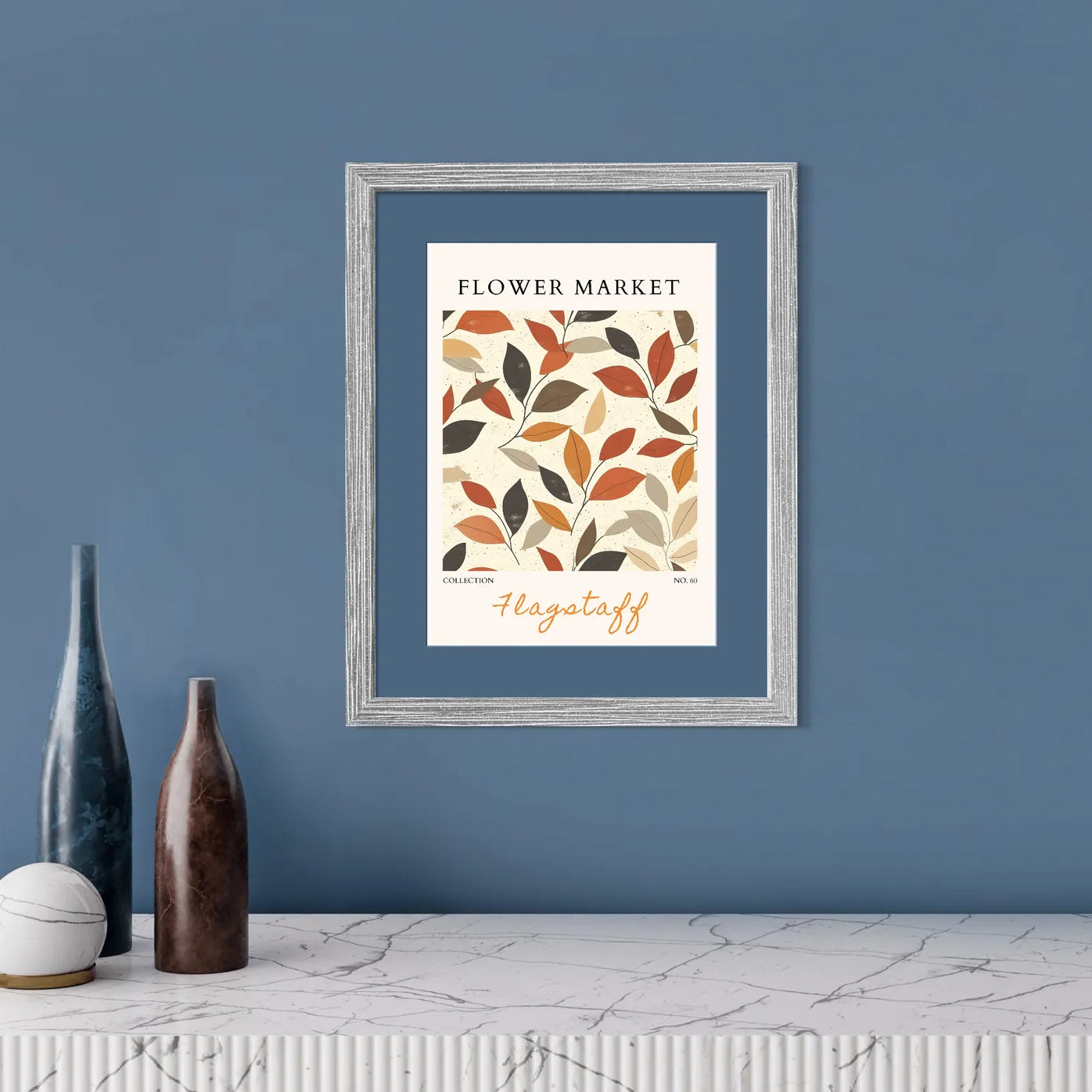 Flagstaff Flower Market Art Print with Painterly Peonies in Autumn Hues