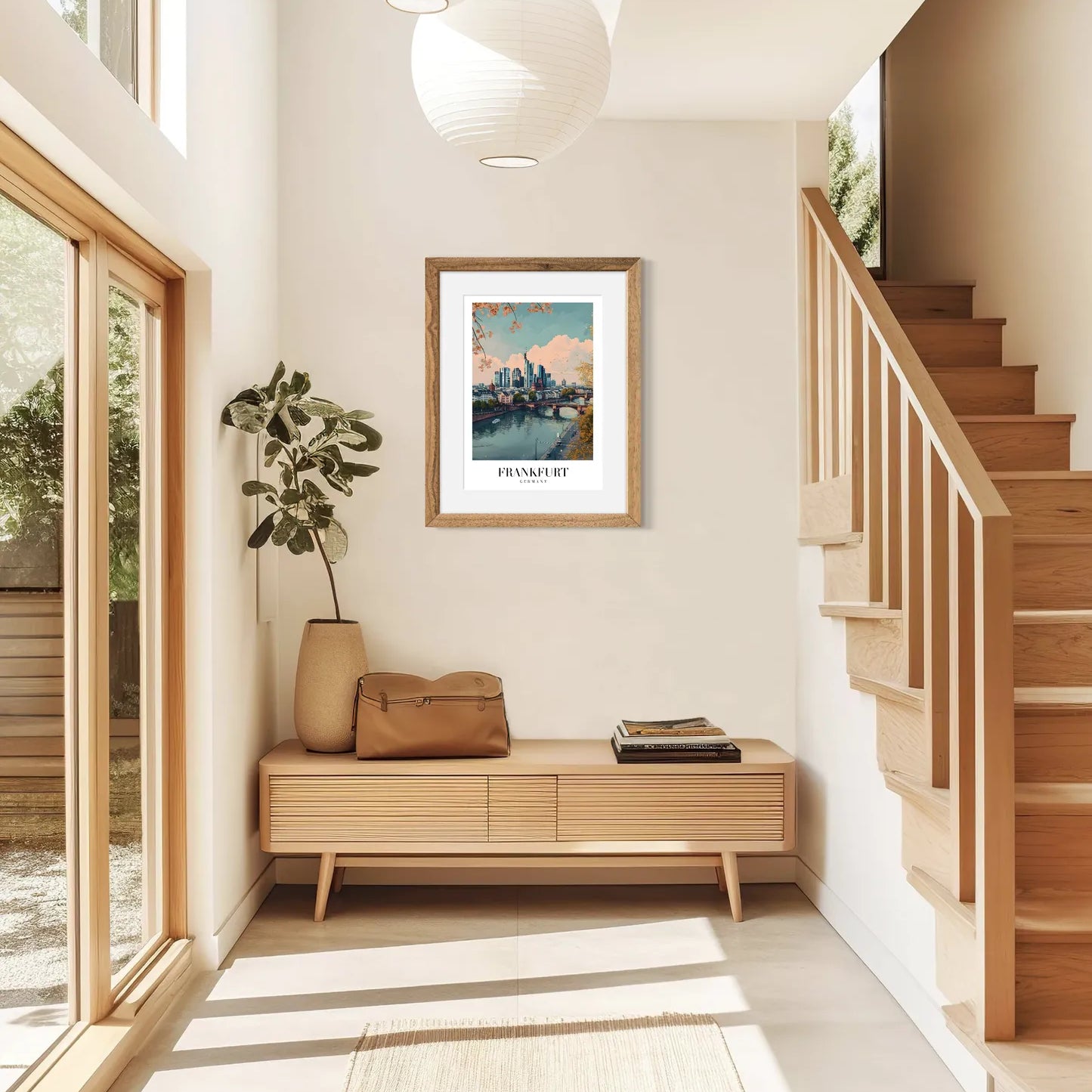 Frankfurt Germany Art Print – Skyline and River View