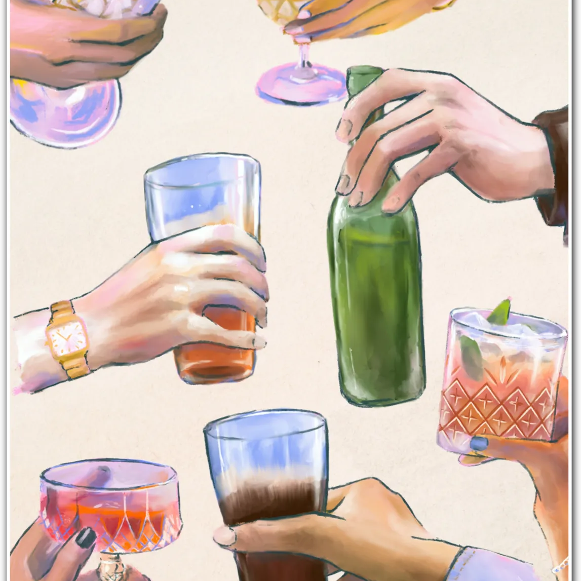 Friends’ Toast Sketch Art Print