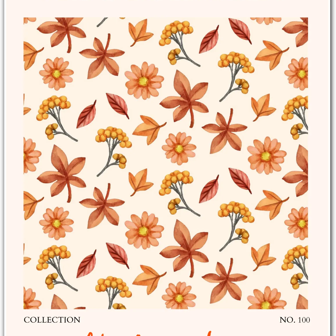 Galveston Autumn Harvest Floral Print – Warm Vintage-Inspired Botanical
