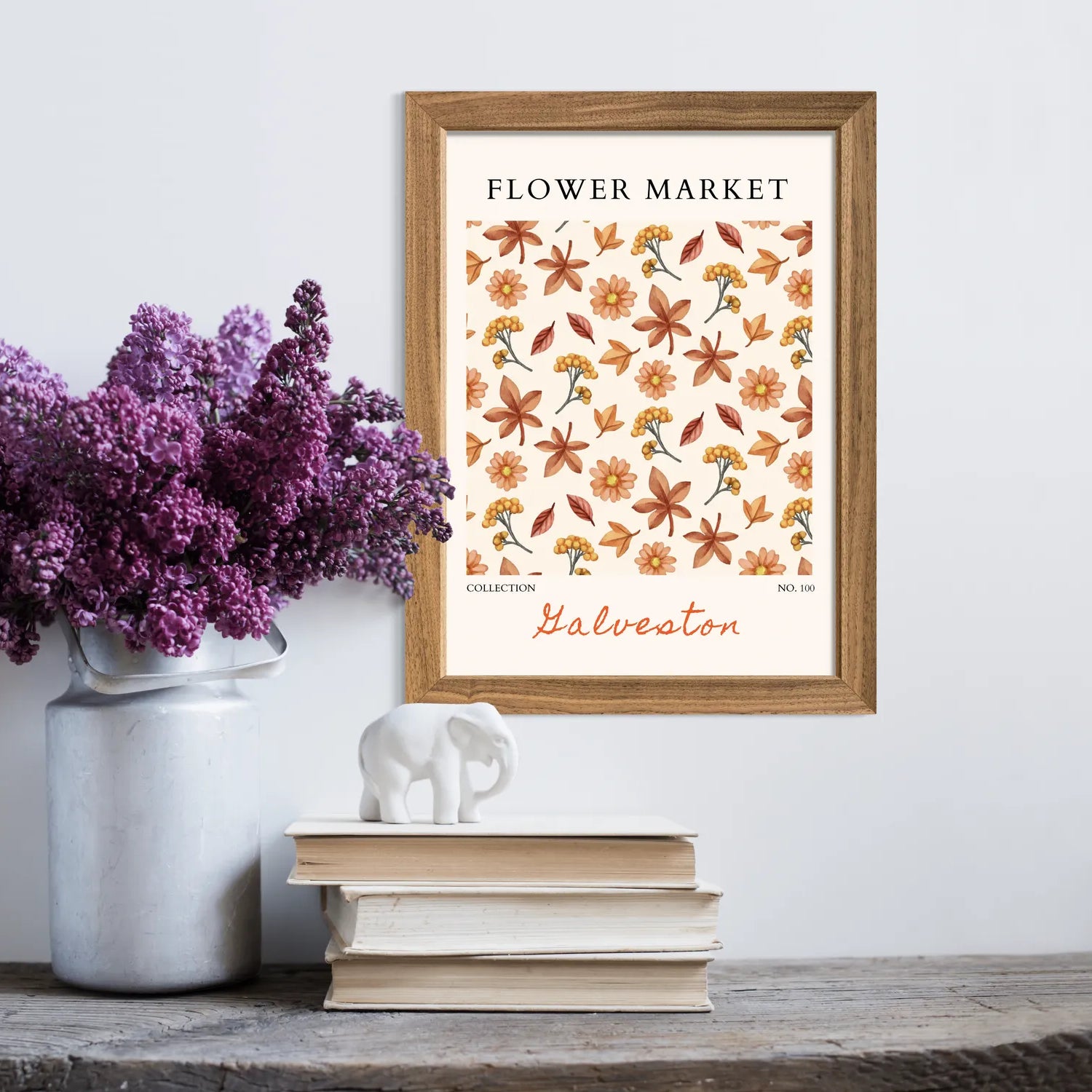 Galveston Autumn Harvest Floral Print – Warm Vintage-Inspired Botanical