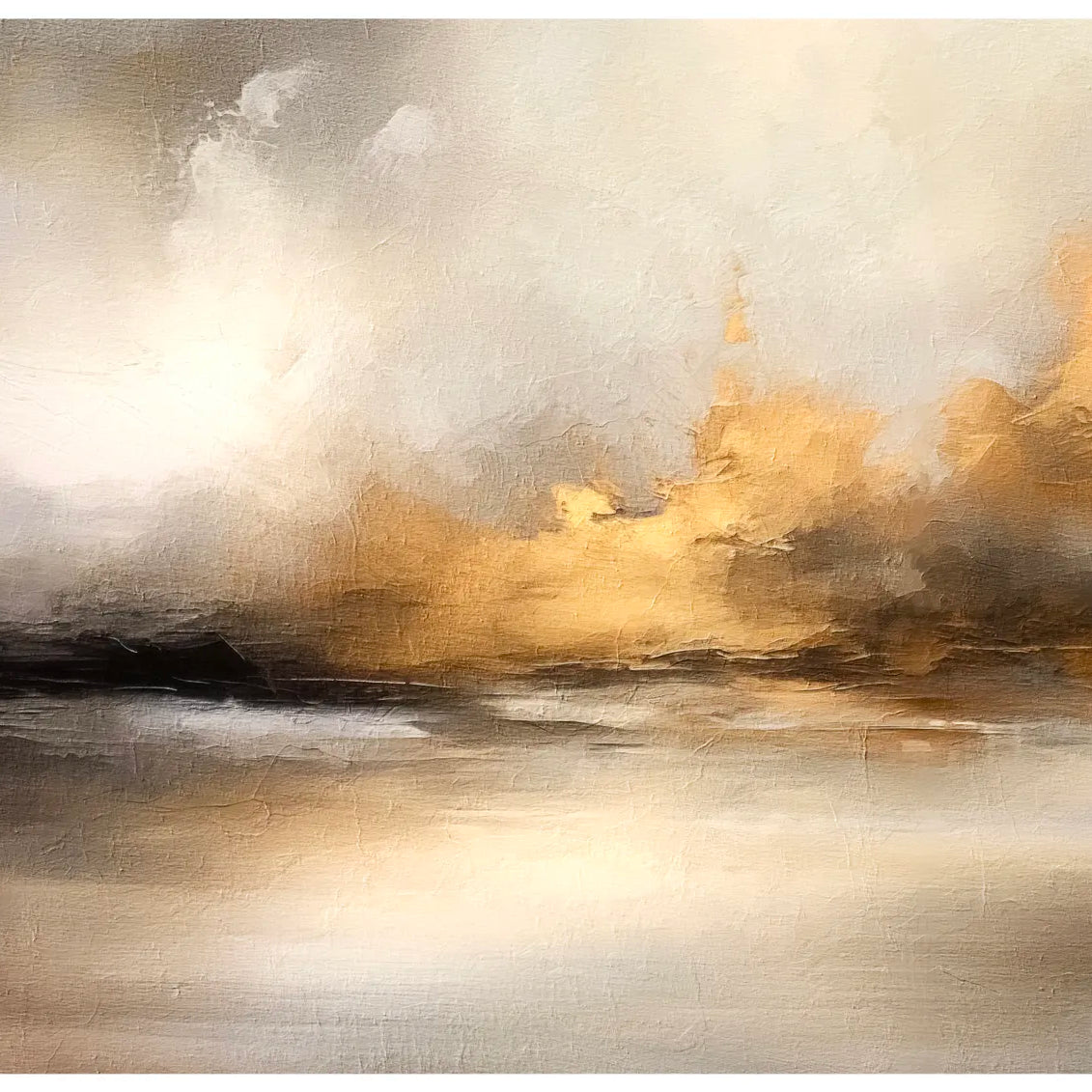 Vibrant Gold Above Dark Horizon Art Print 3