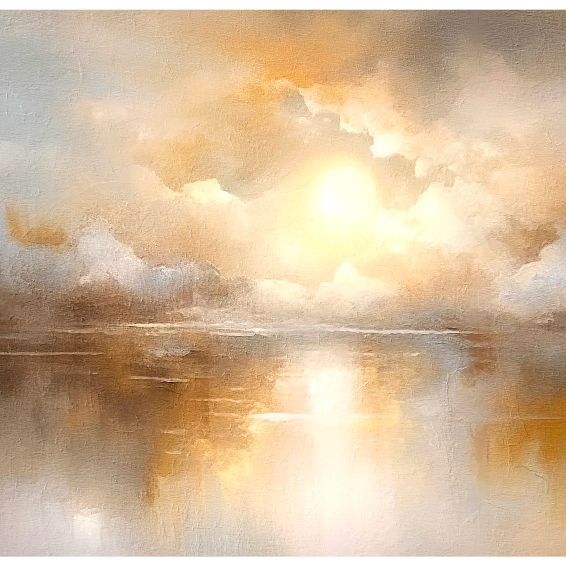 Golden Hour Clouds Art Print with Central Sun 3