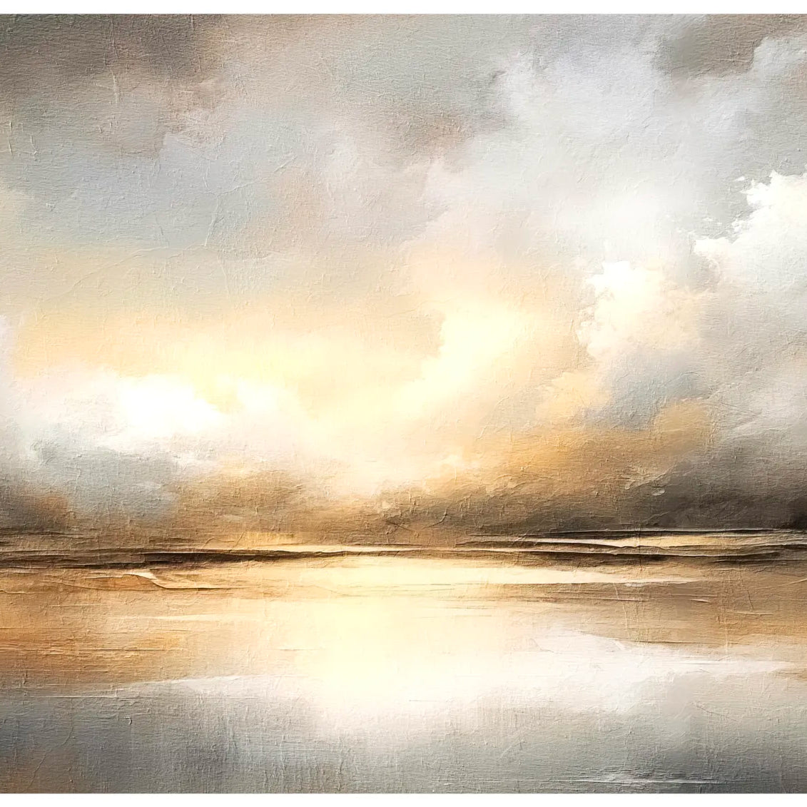 Golden Glow with Sunlit Clouds Art Print 3