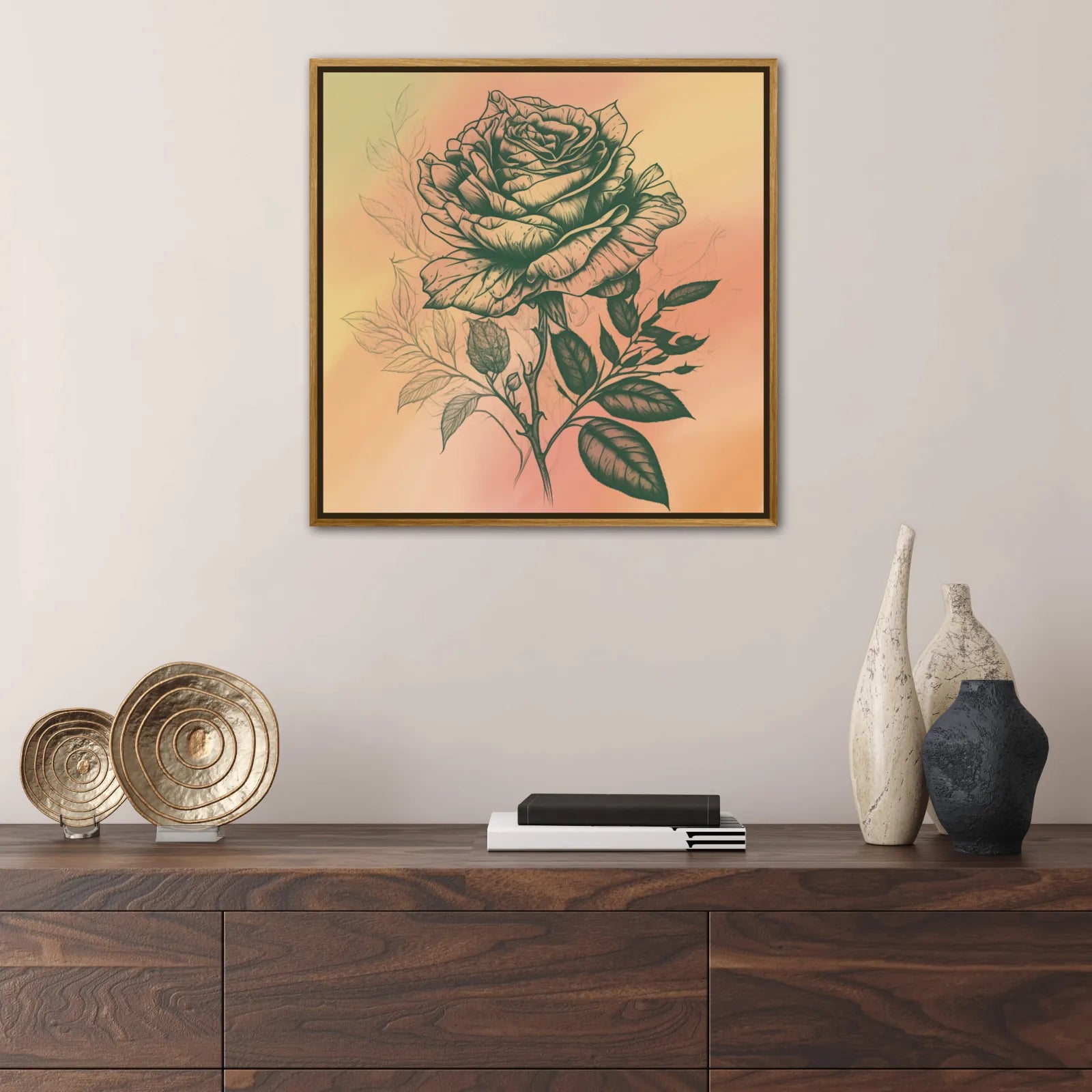 Golden Rose Original Art Print