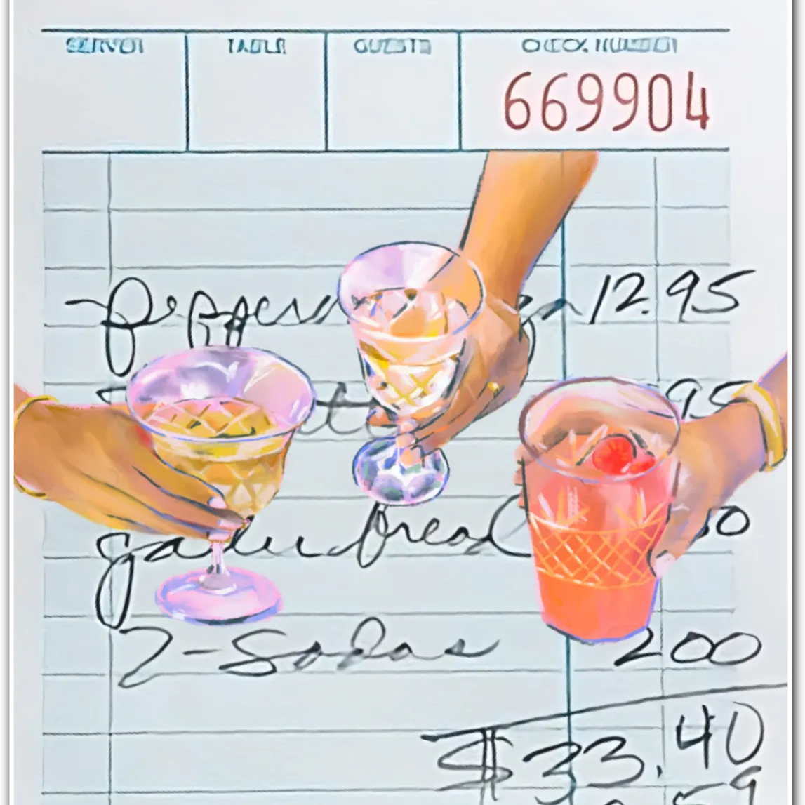 Guest Check Friends’ Cheers Art Print