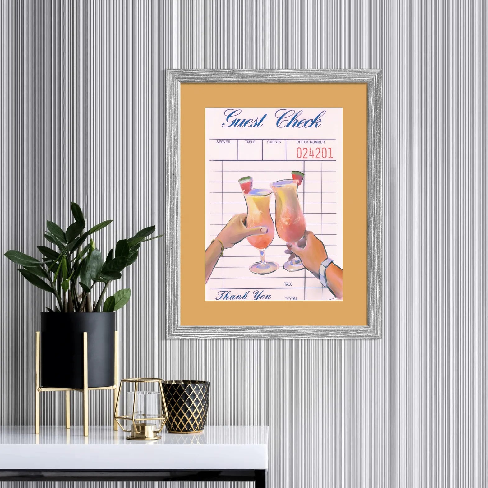 Guest Check Pina Colada Cheers Art Print