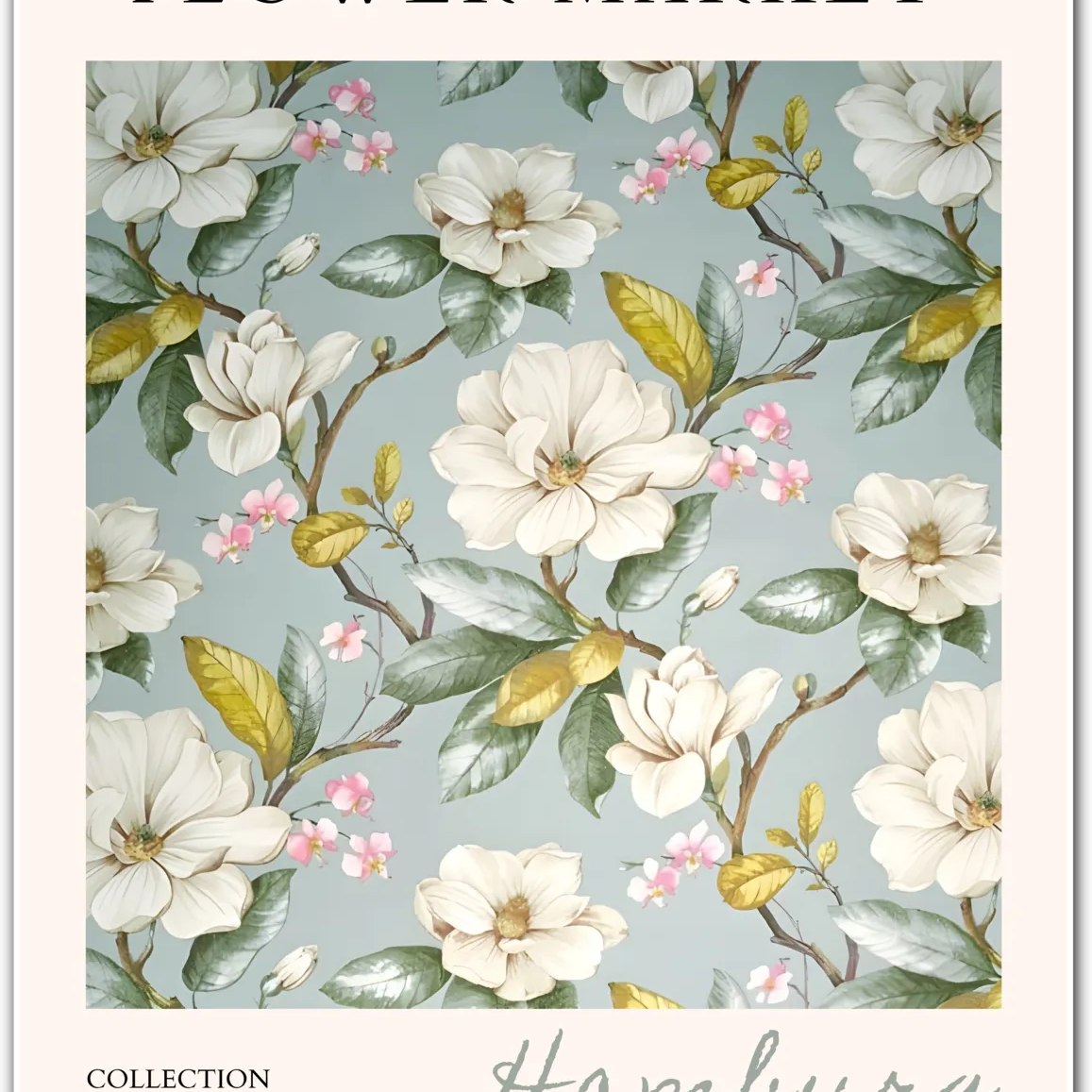 Hamburg Magnolia Botanical Art Print – Romantic European Garden Illustration