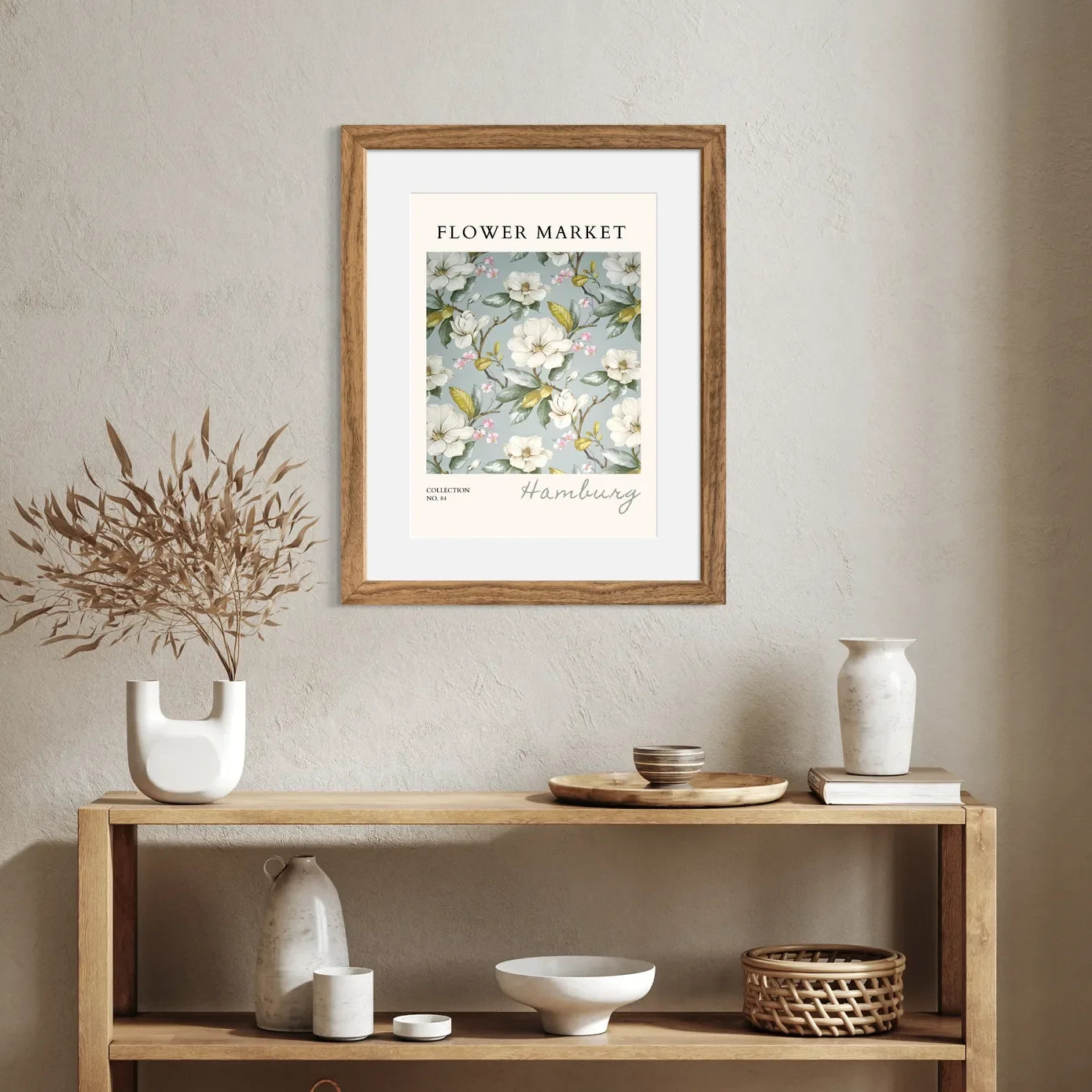 Hamburg Magnolia Botanical Art Print – Romantic European Garden Illustration