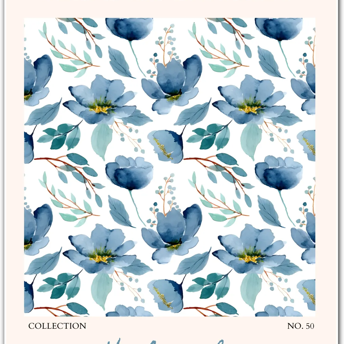 Helsinki Midnight Bloom Watercolour Art Print – Nordic Floral Style