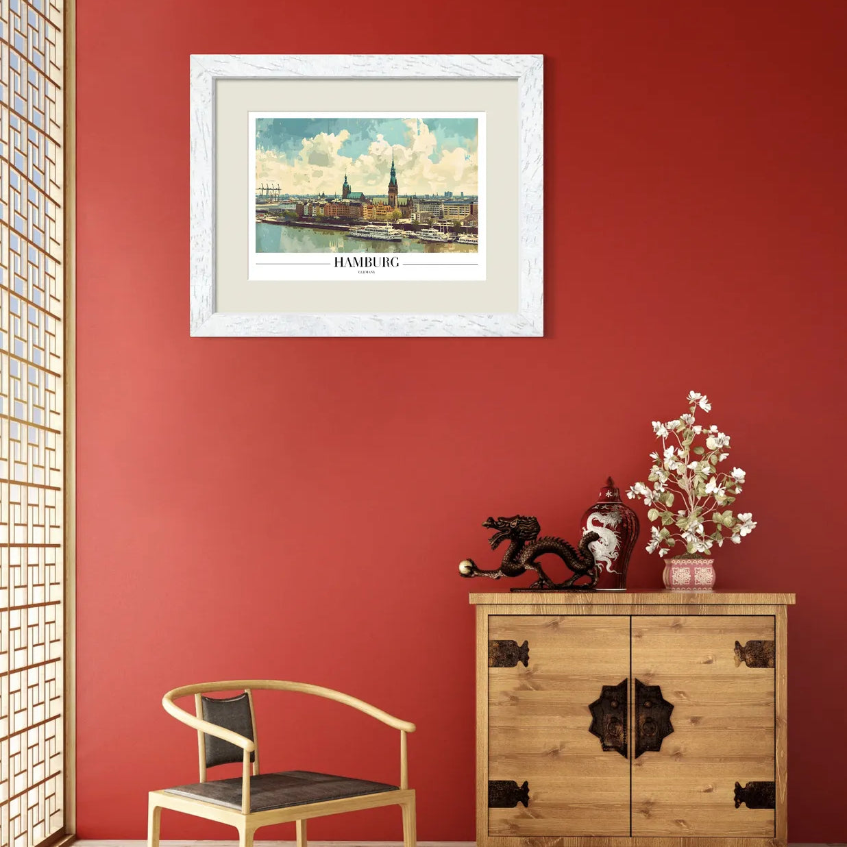 Hamburg Germany Art Print with Waterfront