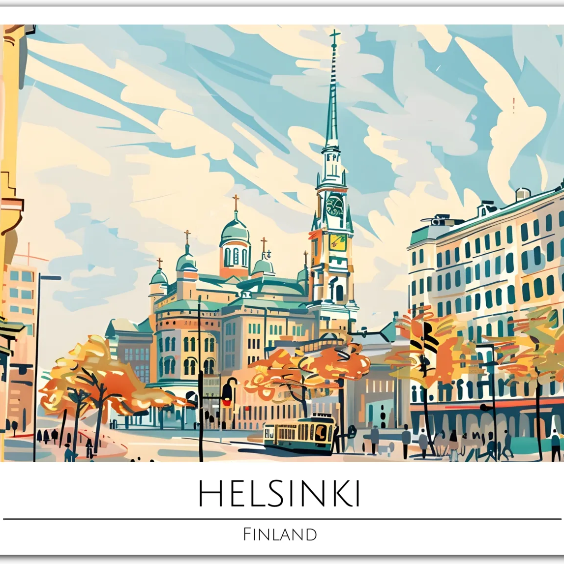 Serene Helsinki Cityscape - Finland Architecture Art Print