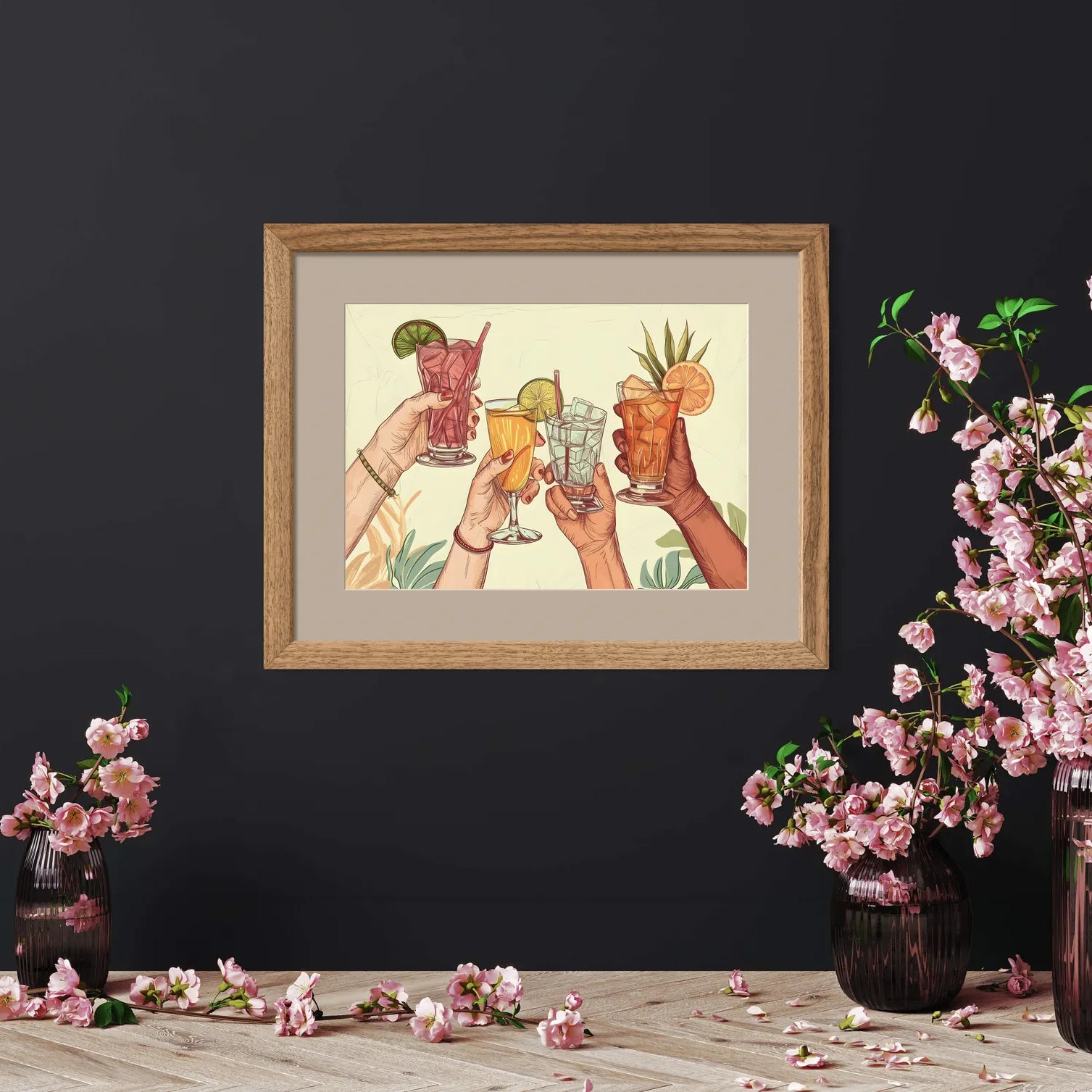 Holiday Vibes Cocktail Celebration Art Print