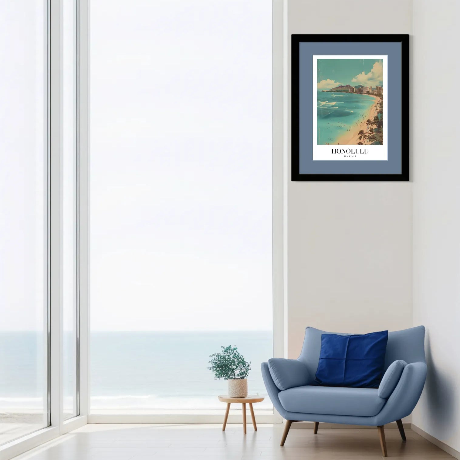 Tropical Honolulu Beach Art Print - Stunning Views of Waikiki and Diamond Head