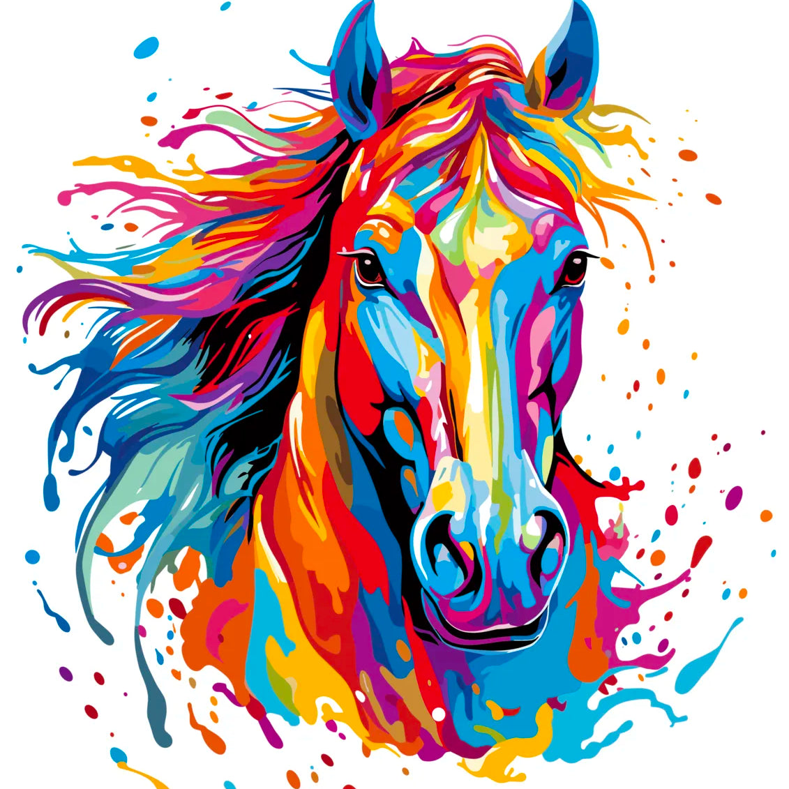 Paint Splash & Drips Horse Digital Art Print 3