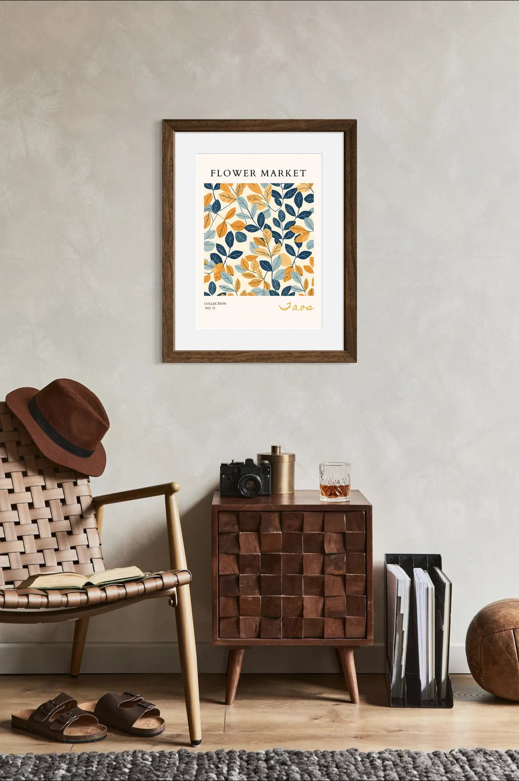 Jaos Graphic Leaf Print – Bold Mid-Century Botanical Wall Art