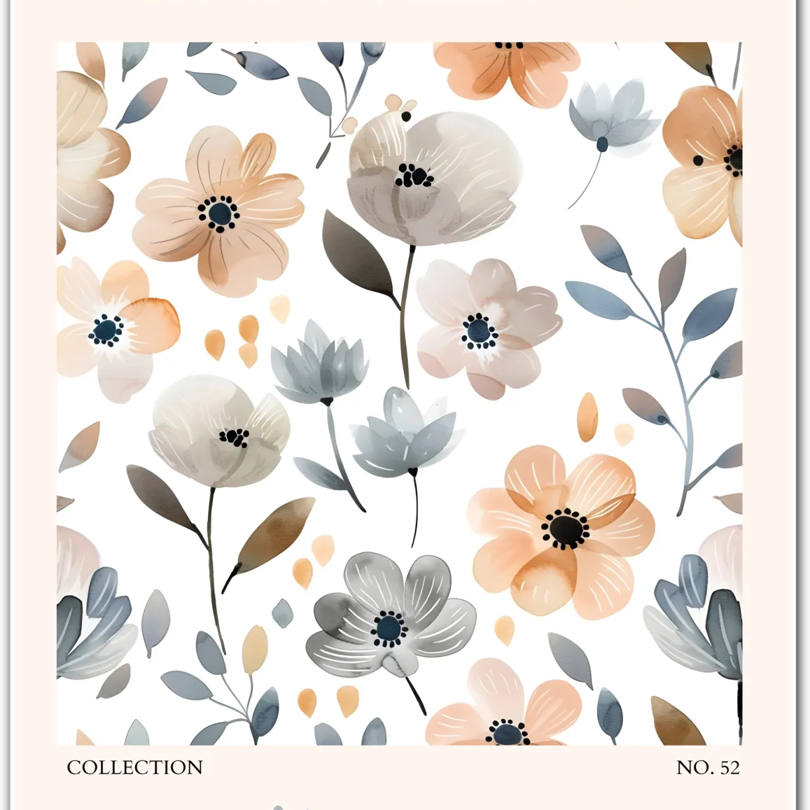 Jeneva Soft Neutral Bloom Print – Elegant Swiss-Inspired Minimal Floral Art