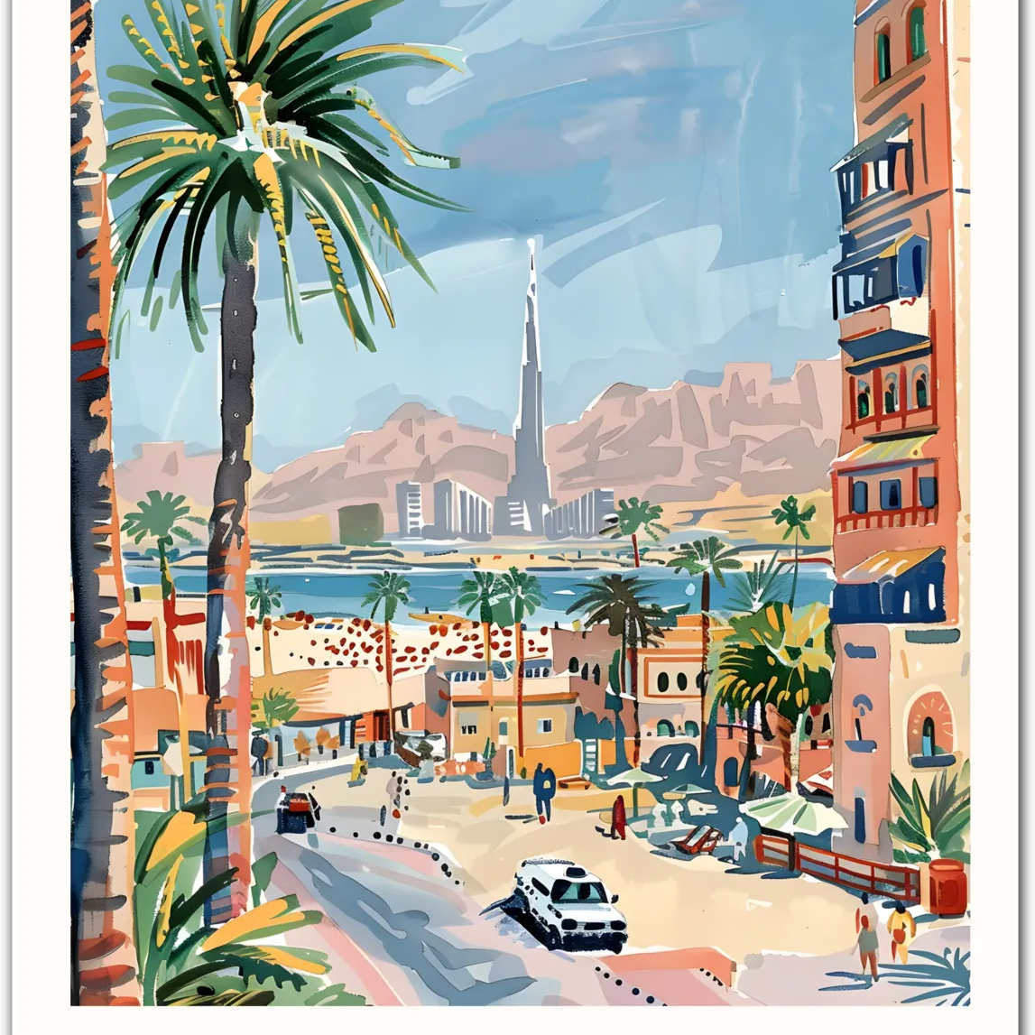 Johannesburg Cityscape Art Print - Vibrant Streets and Towering Skyscrapers