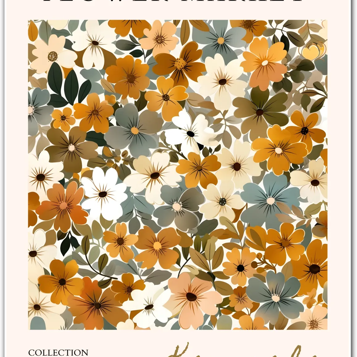 Kampala Earth Bloom Art Print – Warm African Floral Pattern Illustration