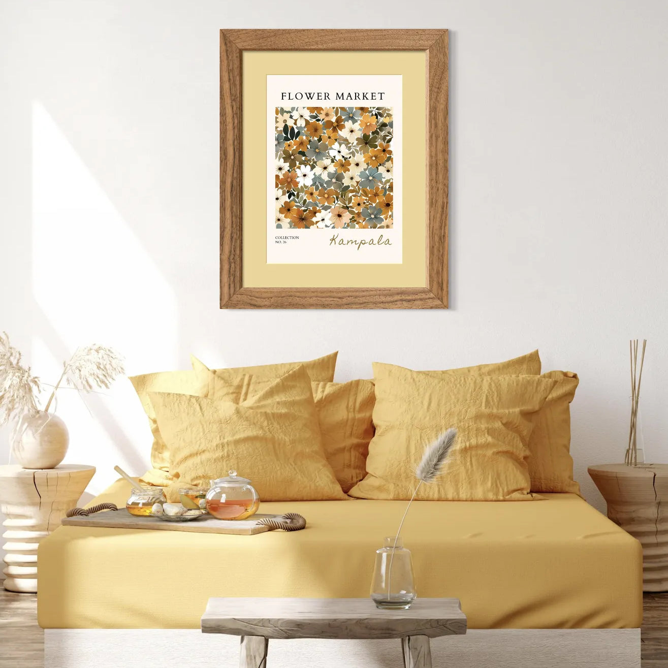 Kampala Earth Bloom Art Print – Warm African Floral Pattern Illustration