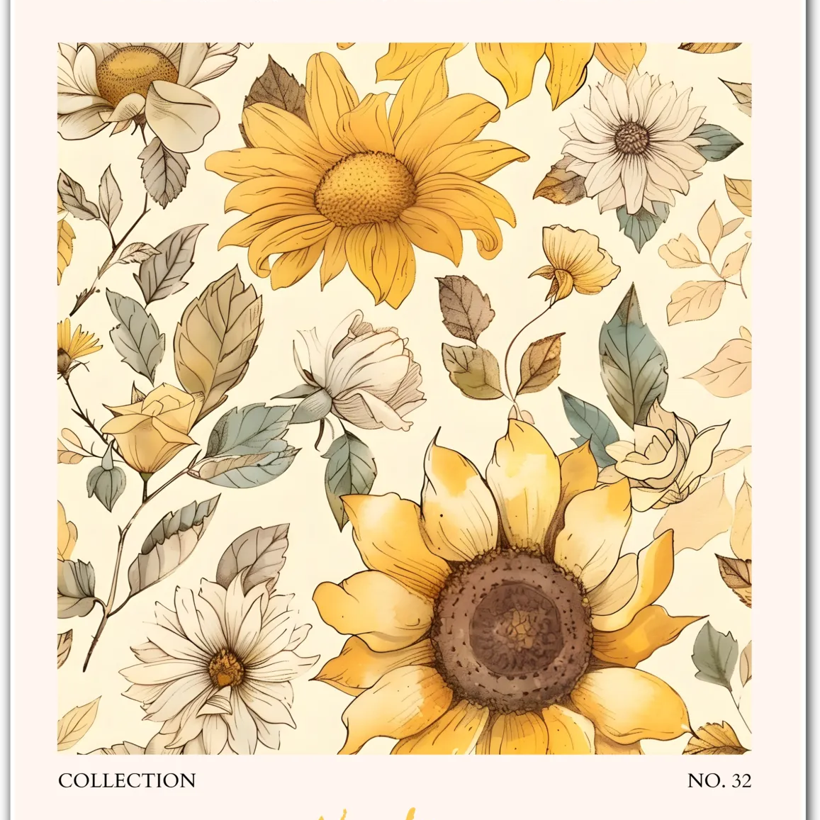 Kotor Sun-Drenched Sunflower Print – Vintage Botanical Montenegrin Wall Art