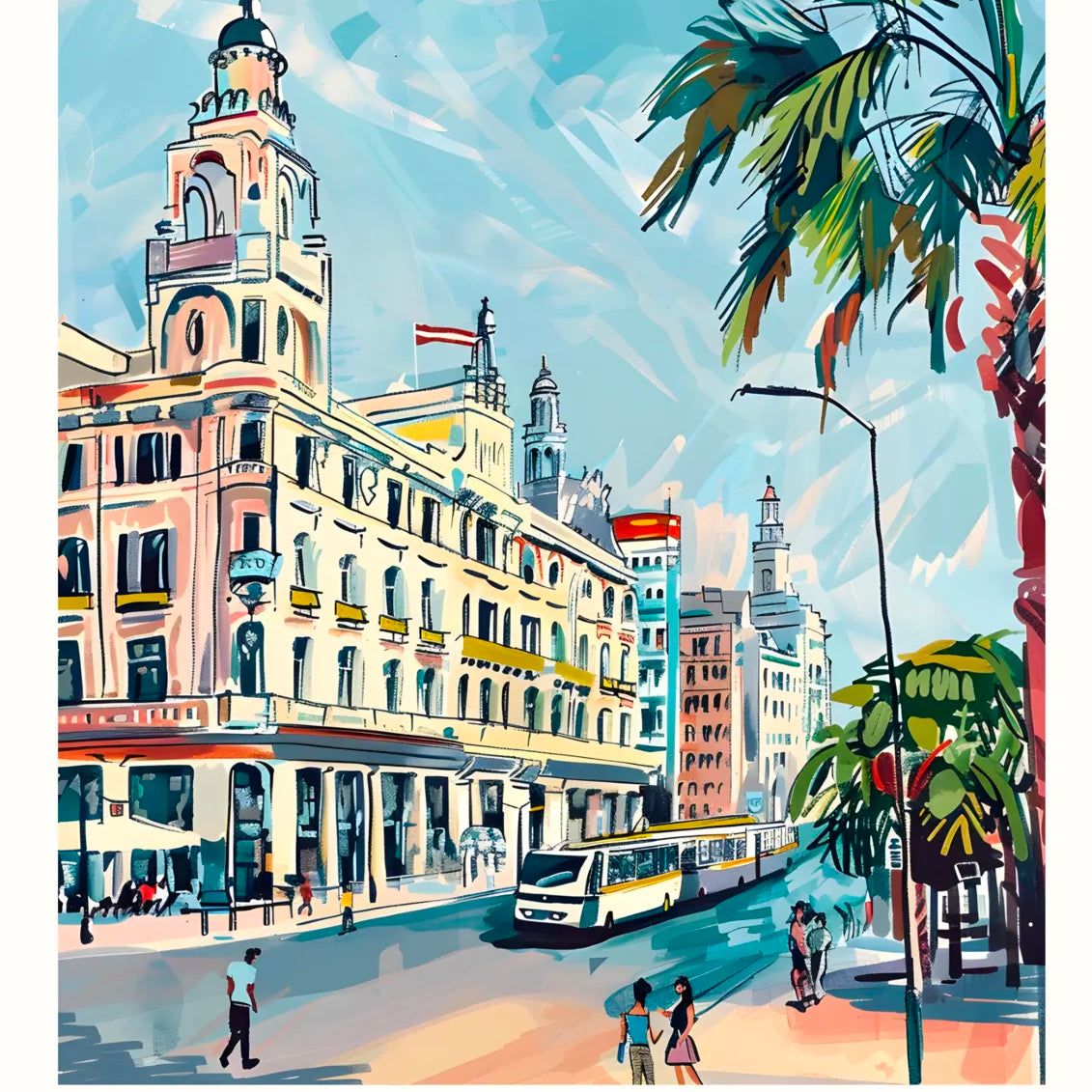 Kraków Corner Building with Café Art Print 3