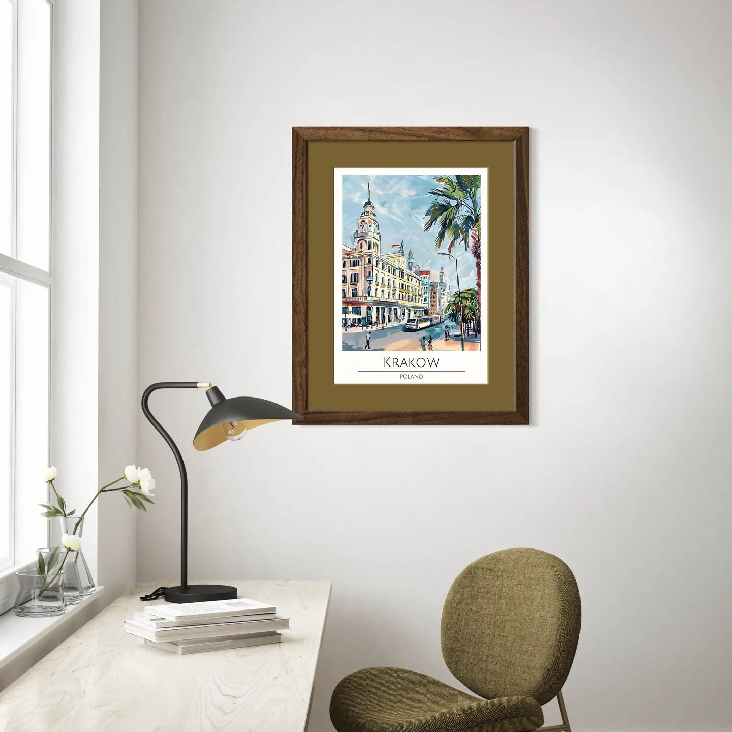 Kraków Corner Building with Café Art Print 2