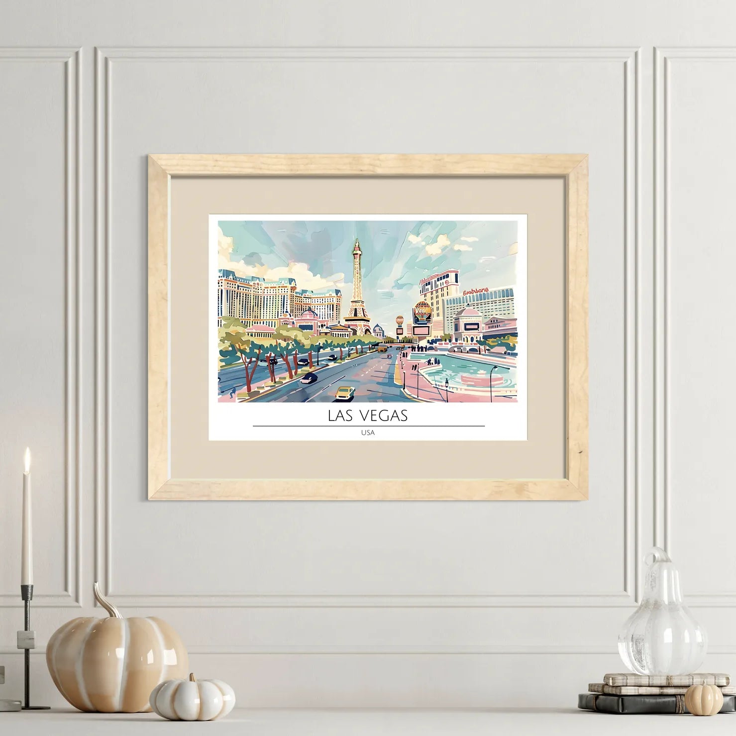 Las Vegas Strip Scene with Casinos Art Print 2