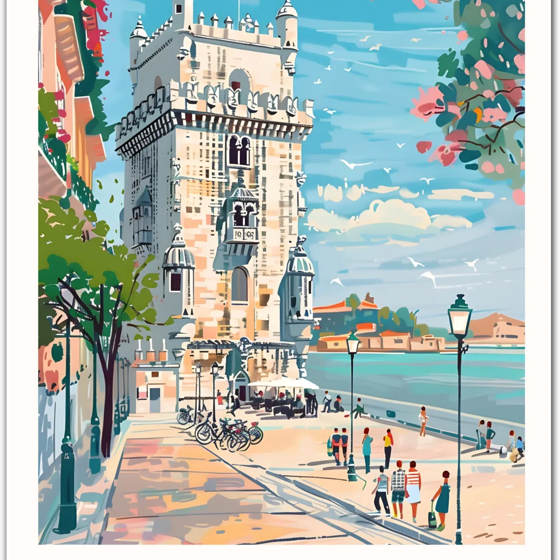 Lisbon Art Print - Iconic Belem Tower and River Views