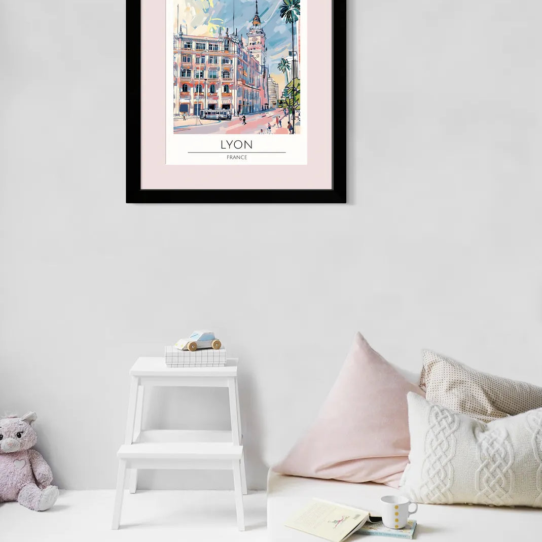 Lyon City Art Print - Charming Streets of France’s Cultural Capital