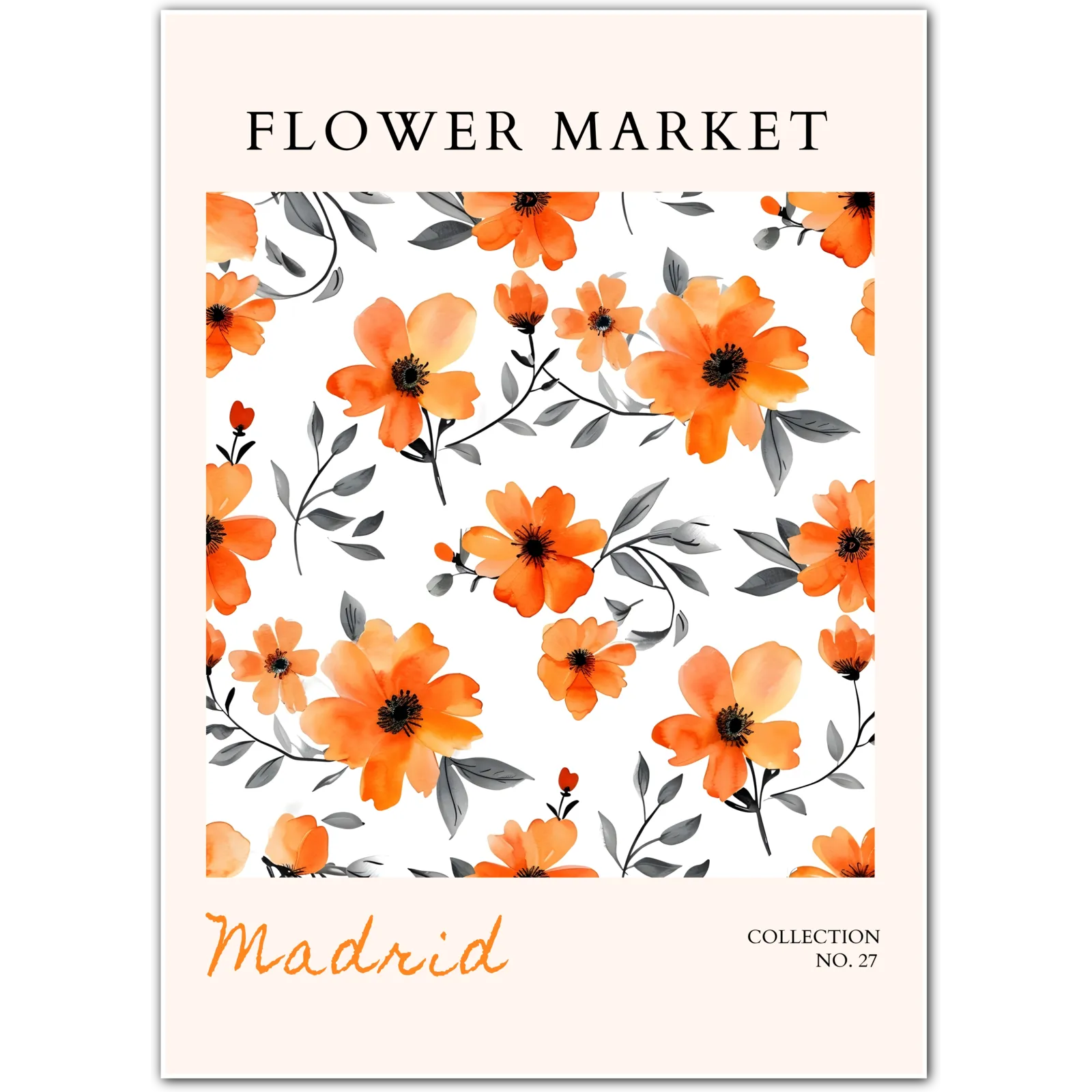 Madrid Flamenco Garden Art Print – Expressive Spanish Floral Wall Art