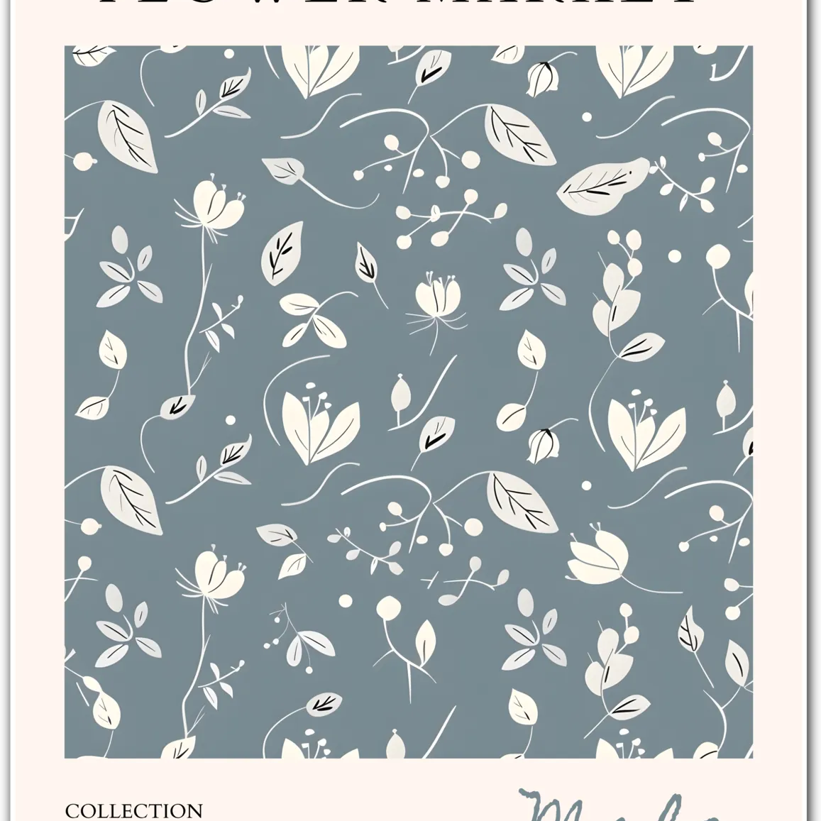 Malé Midnight Garden Art Print – Minimalist Maldivian Floral Design