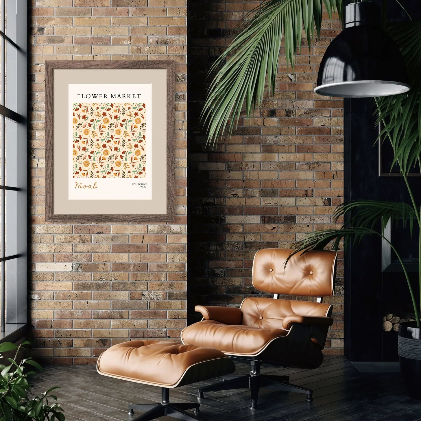 Moab Desert Bloom Art Print – Warm Terracotta Wildflower Pattern