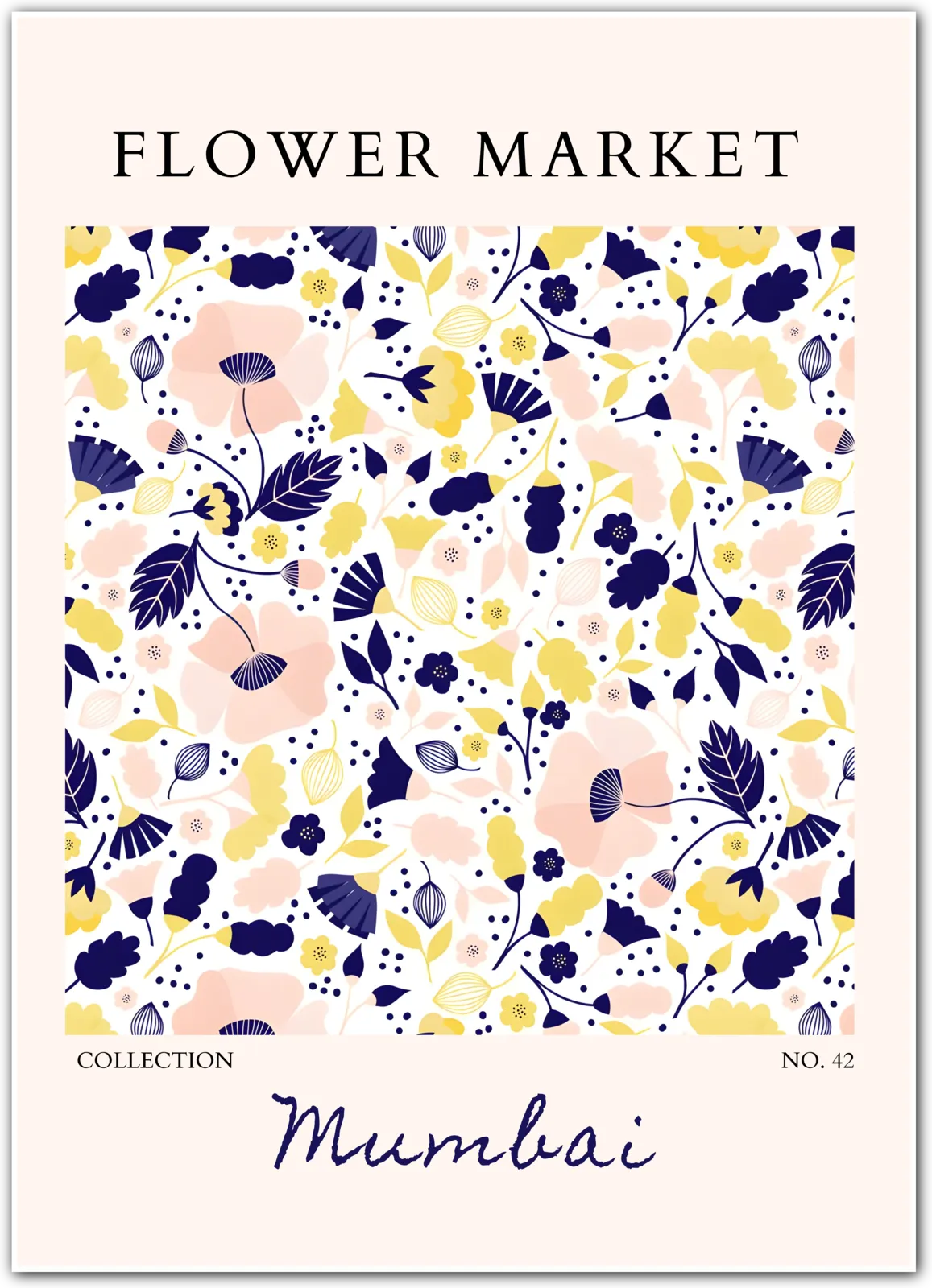 Mumbai Floral Fusion Art Print – Contemporary Indian Botanical Design