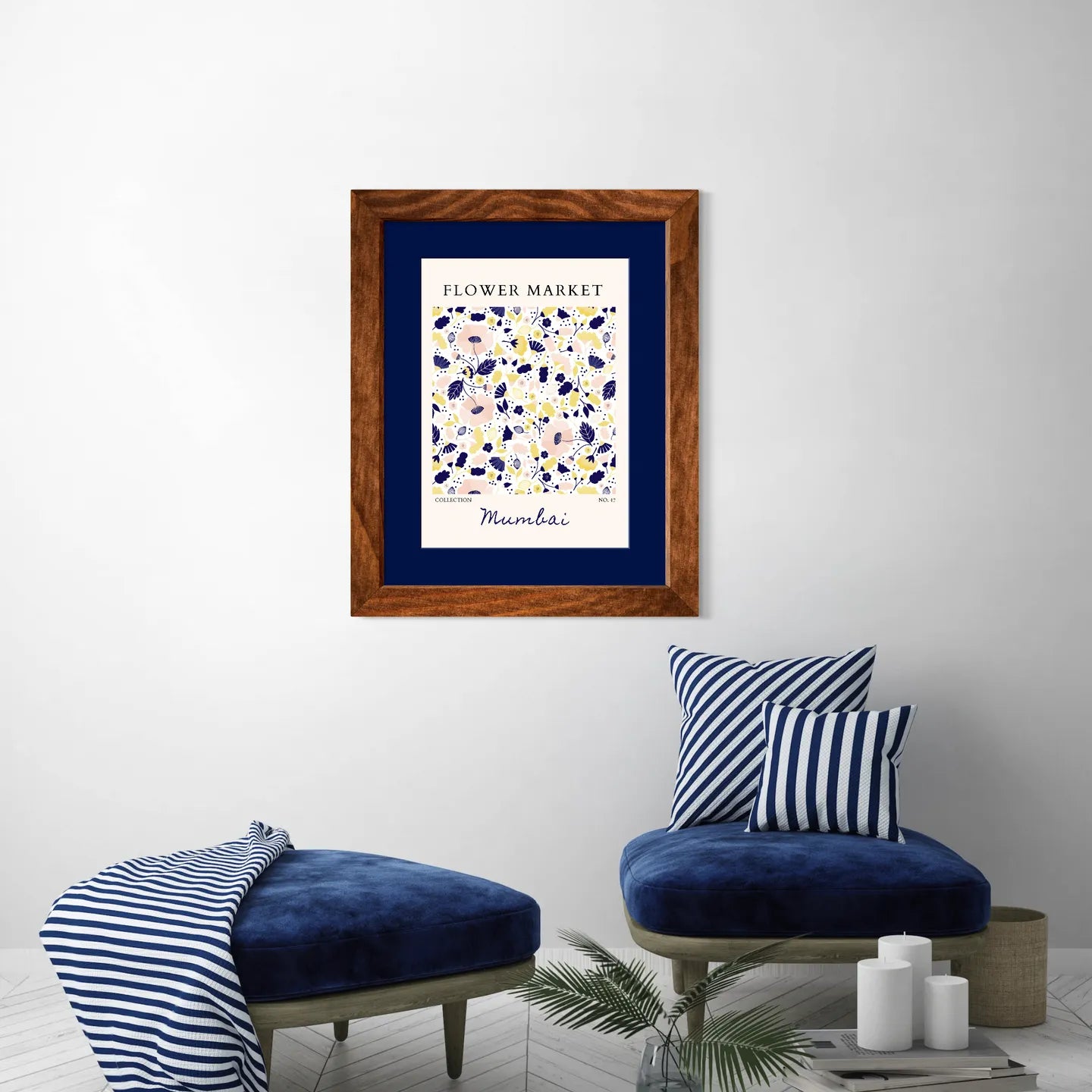 Mumbai Floral Fusion Art Print – Contemporary Indian Botanical Design