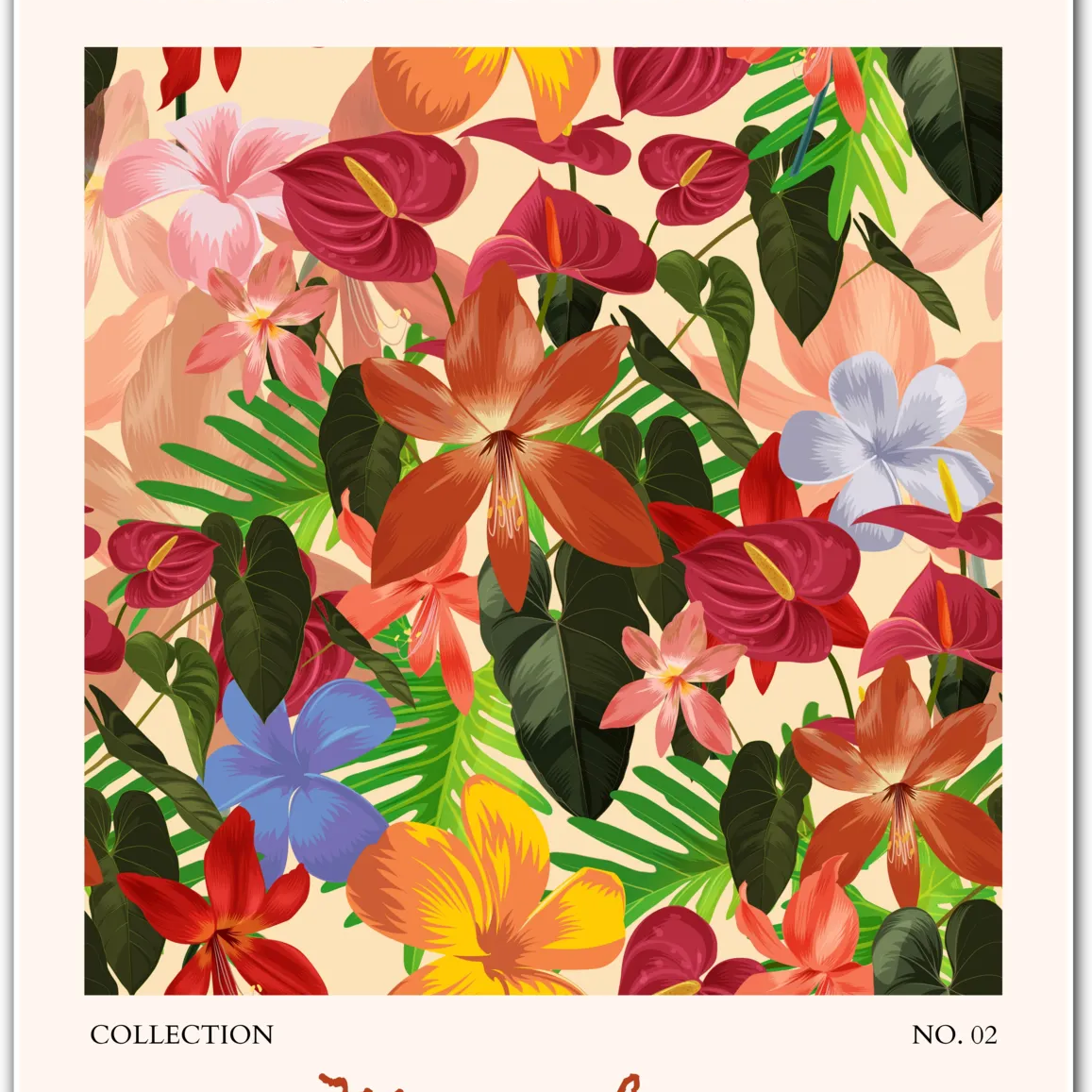 Mumbai Flower Market Art Print – Tropical Bloom Explosion in Bold Colour
