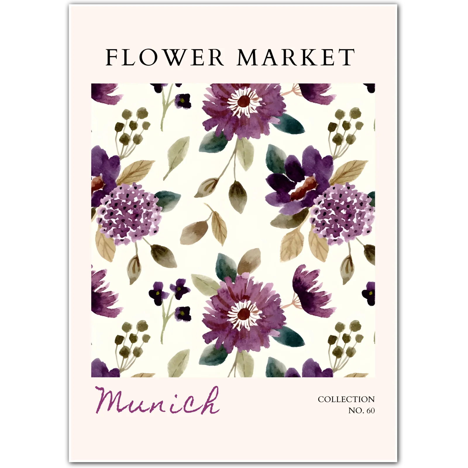 Violet Haze – Munich Vintage-Inspired Floral Watercolour
