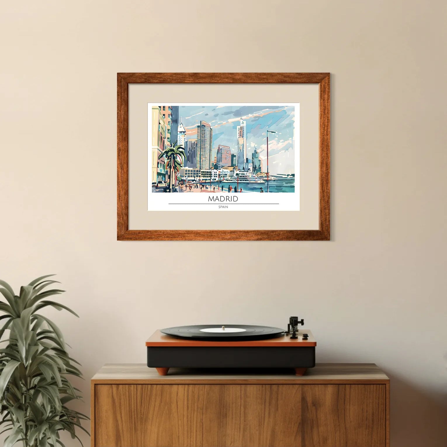 Modern Madrid Skyline - Spain Urban Art Print